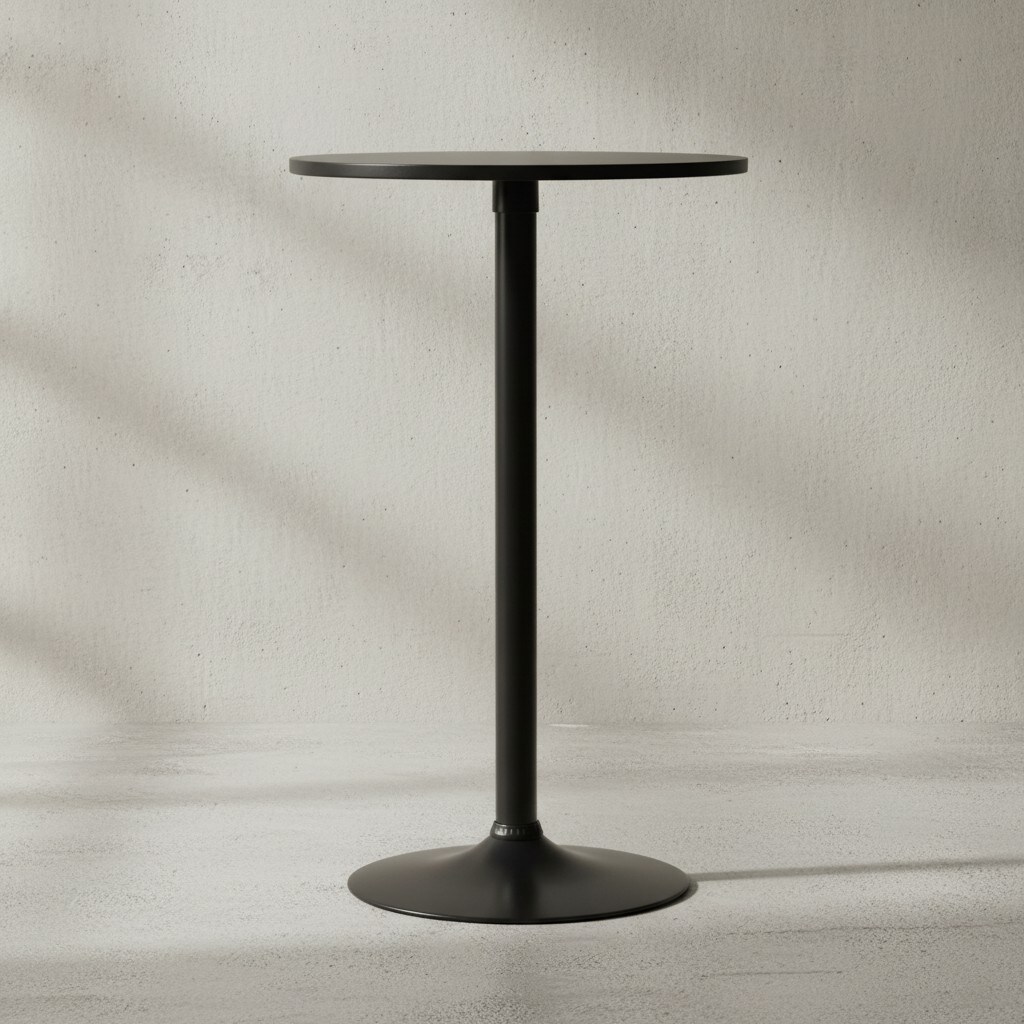 KADIMA DESIGN Modischer Bartisch in Schwarz, Trompetenfuß, 30 kg Belastbar, für Gastronomie/Zuhause
