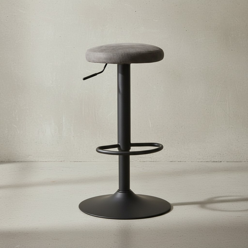 KADIMA DESIGN Barhocker CAMPANIA: 58-79 cm Sitzhöhe, Eisenmaterial, Samt/Wildlederoptik Bezug, 360° drehbar.