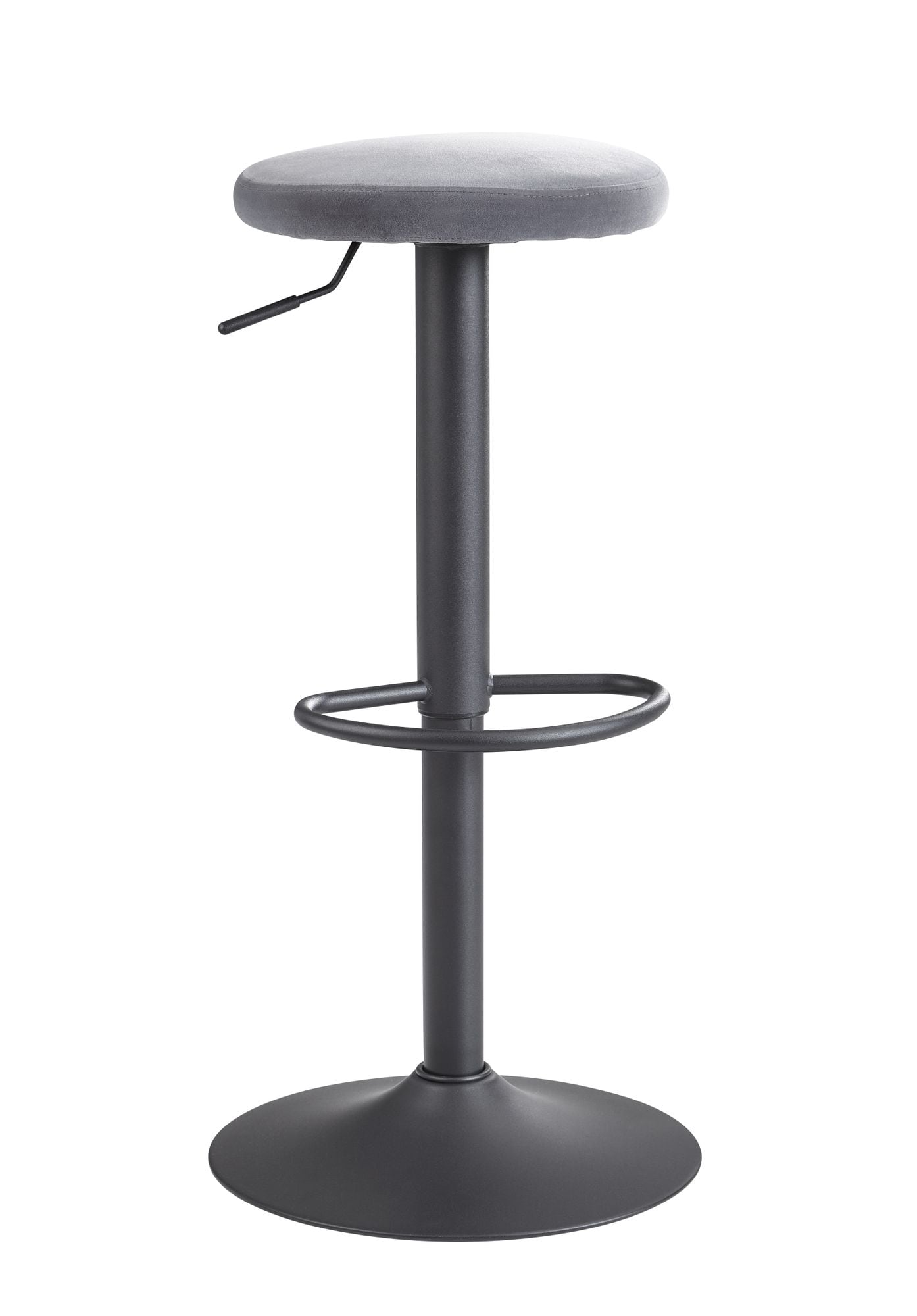 KADIMA DESIGN Barhocker CAMPANIA: 58-79 cm Sitzh&ouml;he, Eisenmaterial, Samt/Wildlederoptik Bezug, 360&deg; drehbar. - Bild 1