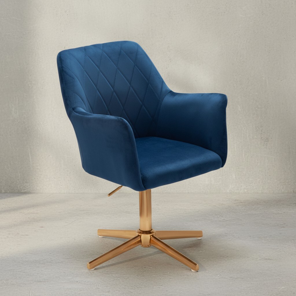 KADIMA DESIGN Sessel-Drehstuhl TANARO: Samtbezug, Eisenuntergestell, Armlehnen, 360&deg; drehbar, Polyesterstoff. - Bild 1