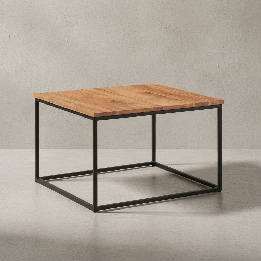 KADIMA DESIGN Couchtisch Industrial, Akazienholz & Eisengestell, Handgefertigt - Bild 1