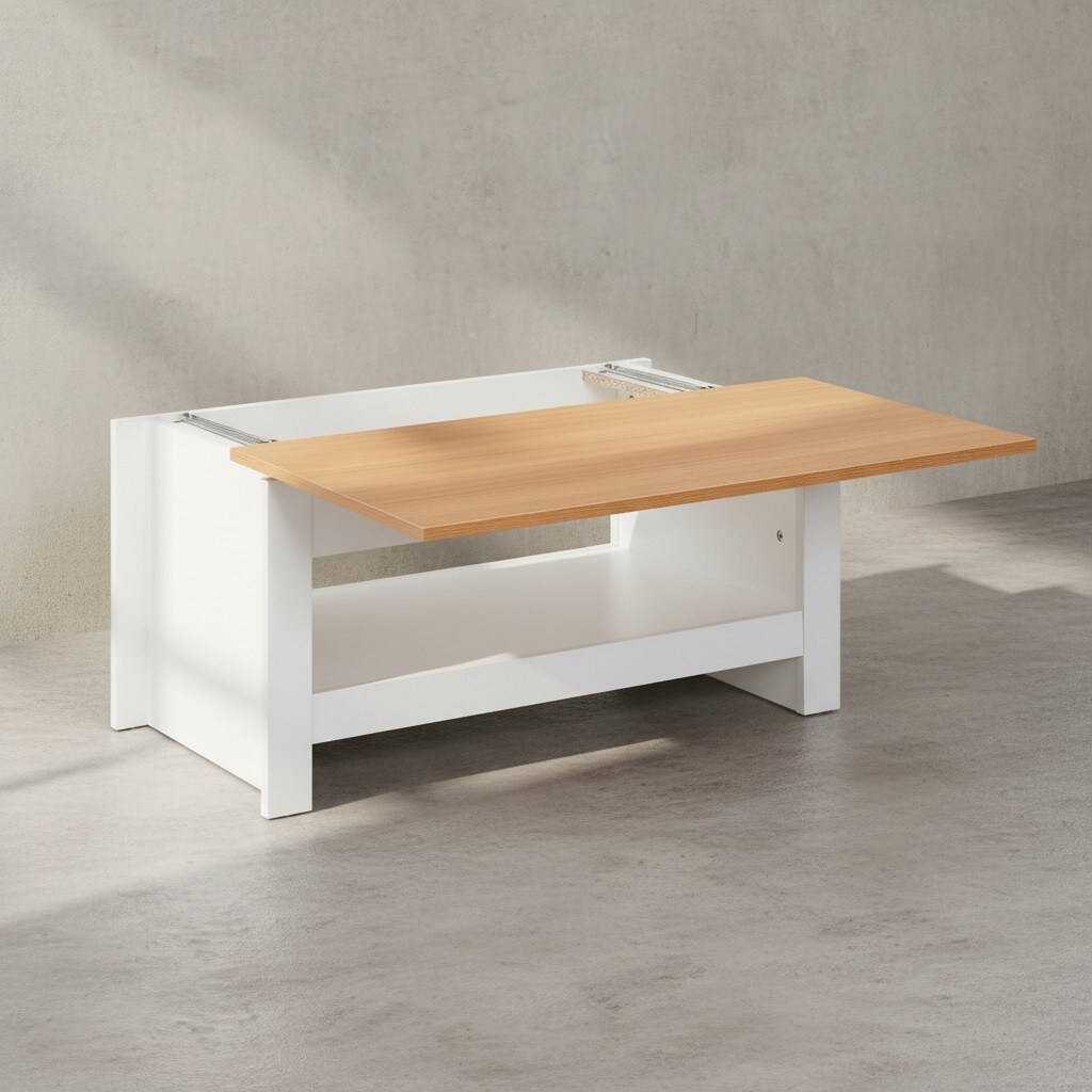KADIMA DESIGN Moderner Couchtisch mit Stauraum, Abgesetztes Design, Kratz- und Wasserbeständig