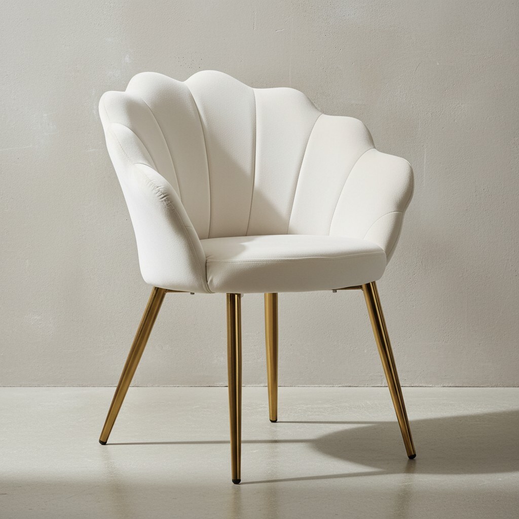 KADIMA DESIGN Esszimmerstuhl TULIP: Skandinavisches Design, Samtbezug, goldene Metallbeine, Kunststoffkappen.