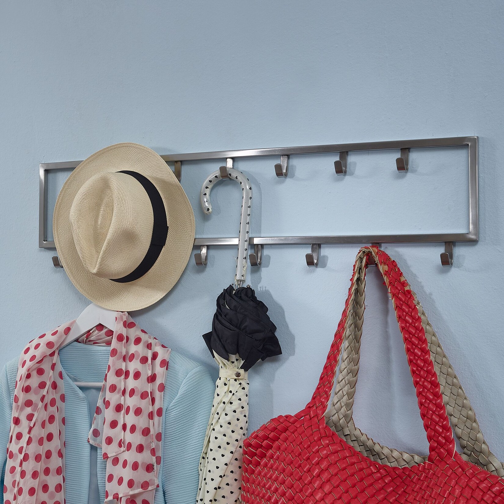KADIMA DESIGN Wandgarderobe, Stilvoller Kleiderschrank mit 15 Haken, Handgefertigter Stahl