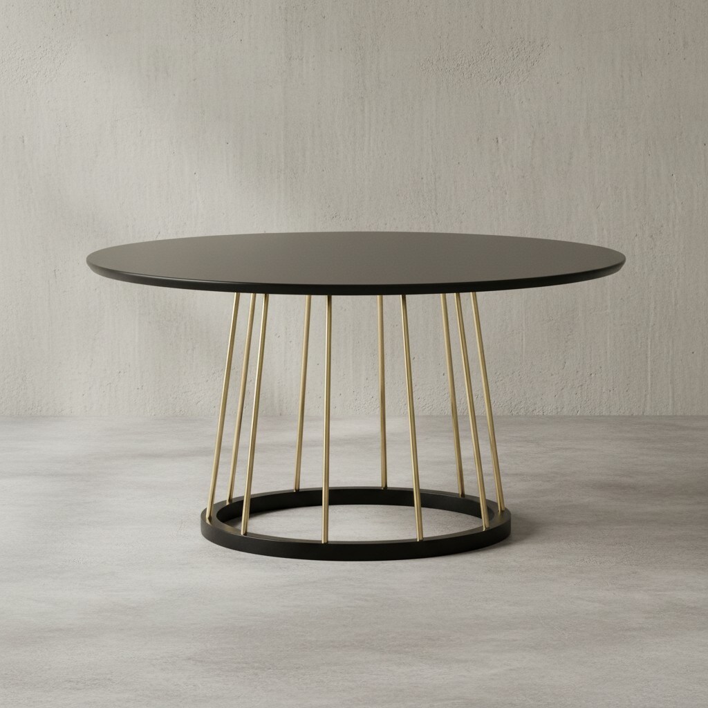 KADIMA DESIGN Couchtisch, Eleganter Schwarzer und Goldener Wohnzimmertisch, Robuste Metallstruktur, Große Ablagefläche