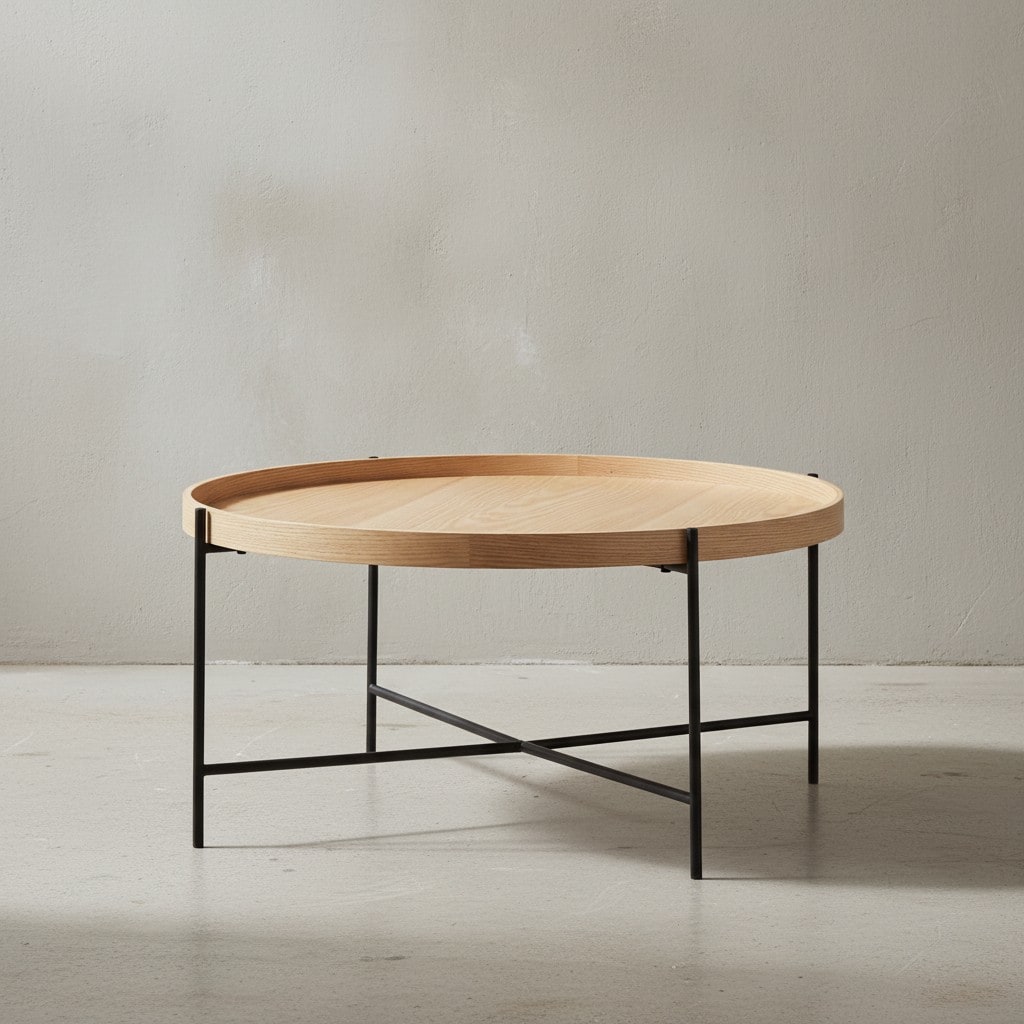 KADIMA DESIGN Couchtisch, Moderner Holztisch mit Eichenholz Furnier und stabilen Metallgestell, Elegantes, zeitloses Design - Bild 1