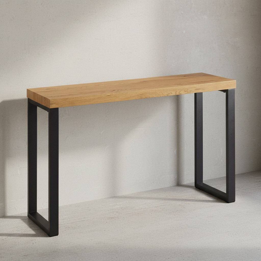 KADIMA DESIGN Konsolentisch in modernem Design, Eiche-Optik, Große Ablagefläche
