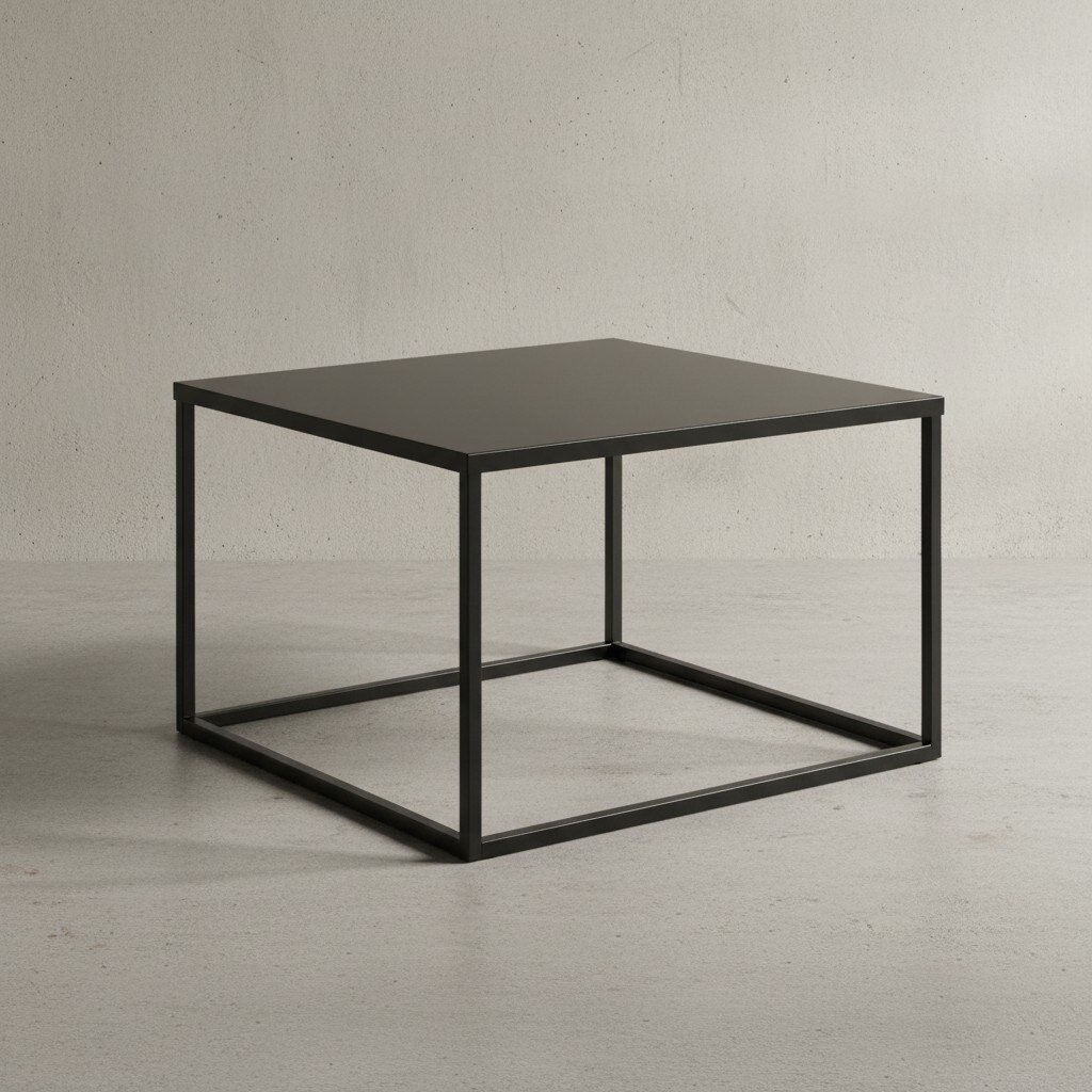 KADIMA DESIGN Quadratischer Couchtisch: Marmor-Optik, Metallgestell, Industrial-Stil, pflegeleicht, verschiedene Farben.