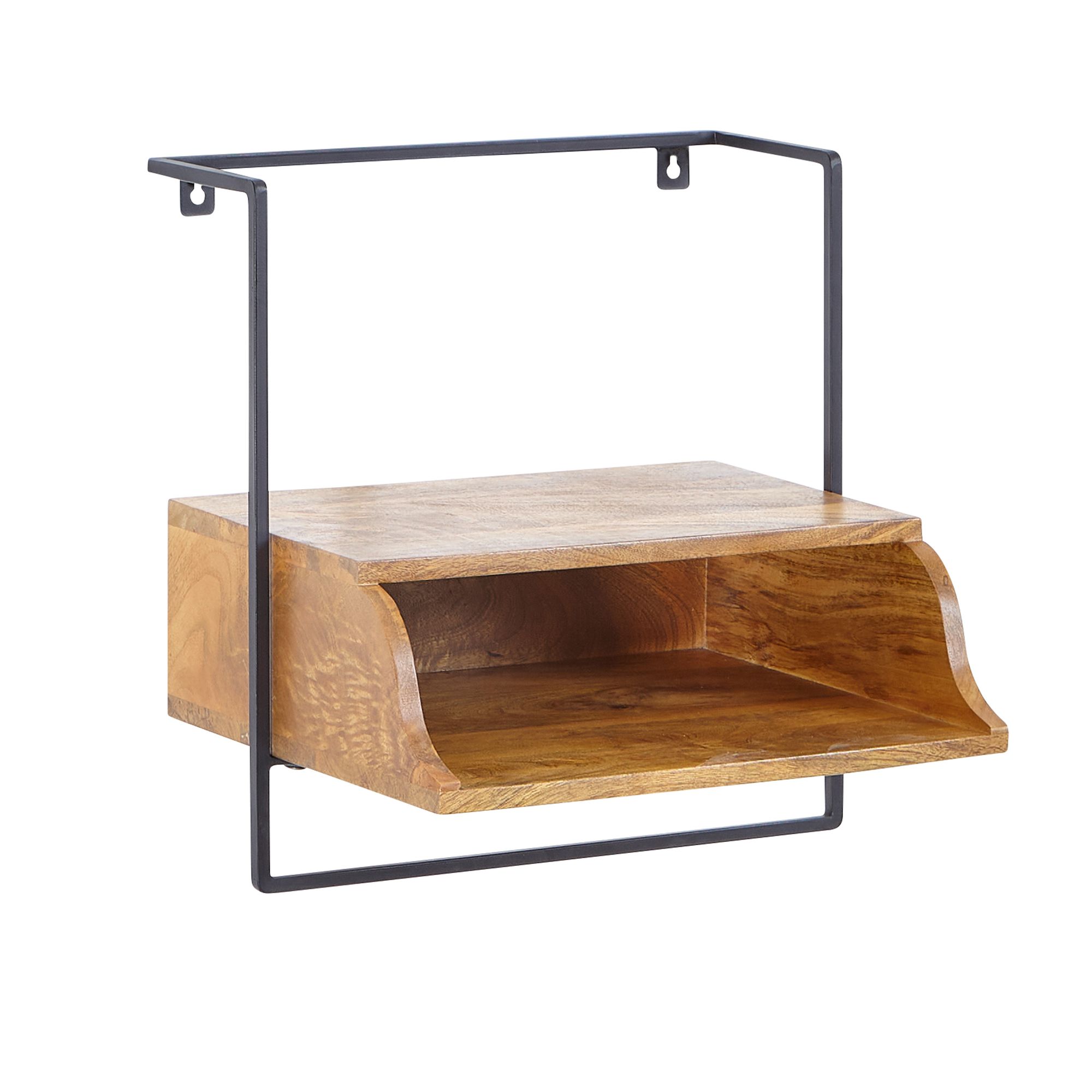 KADIMA DESIGN Wandkonsole, Mango-Holz, Industrial-Stil, 44x45x35cm, Boxspringbetten - Bild 1