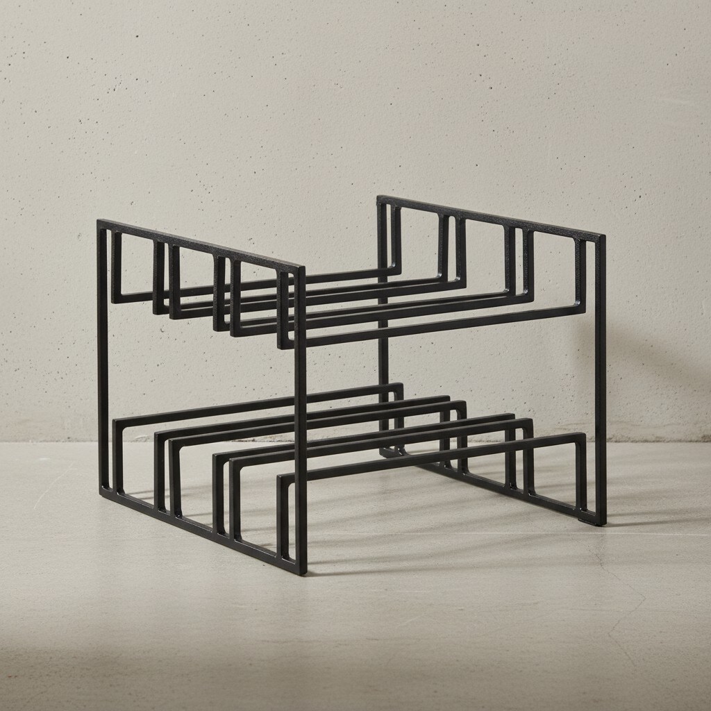KADIMA DESIGN Schwarzer Eisen Weinhalter für 6 Flaschen, modernes Design, langlebig