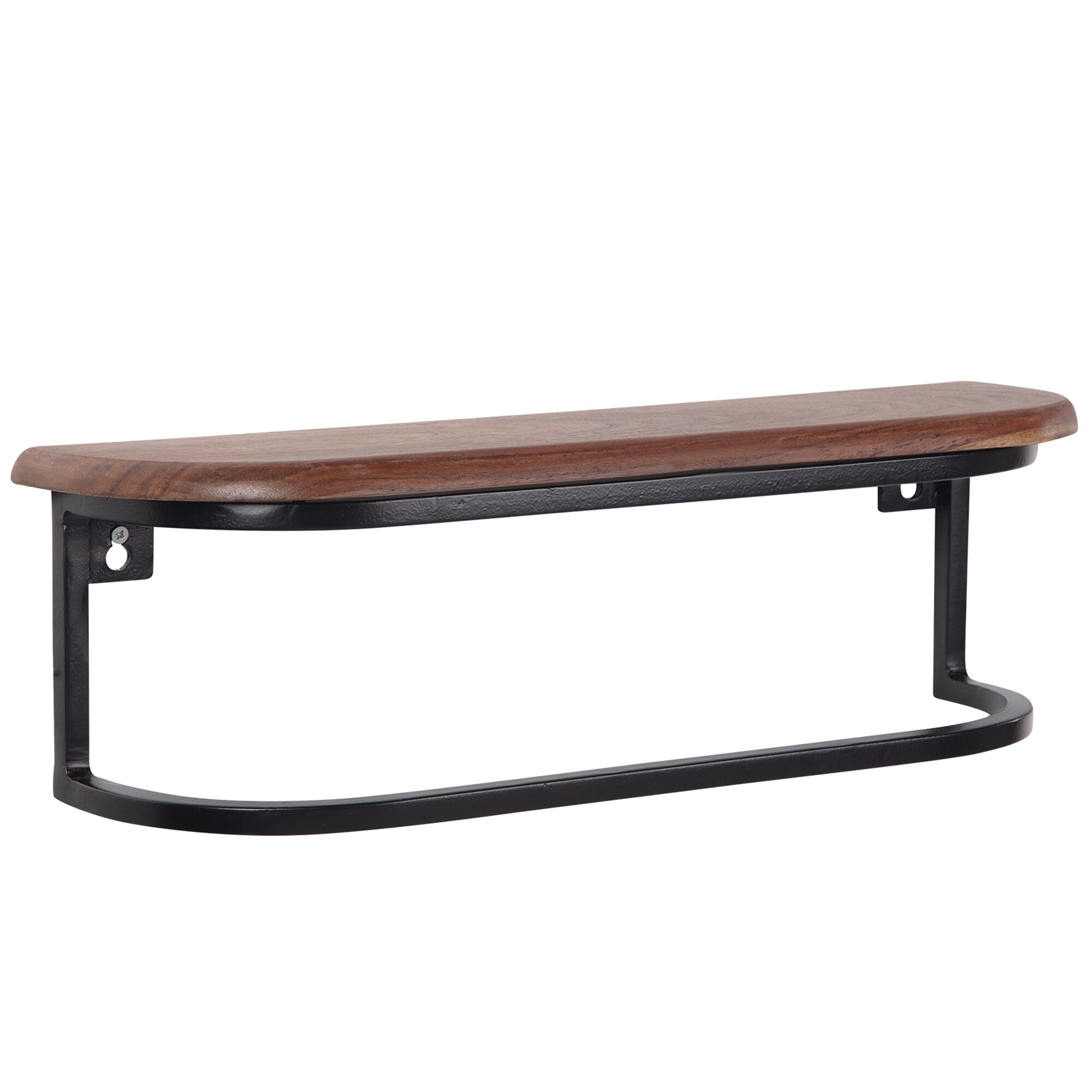 KADIMA DESIGN Wandregal im Industrial-Design, 50x15x13 cm, Sheesham Massivholz & Metall - Bild 1