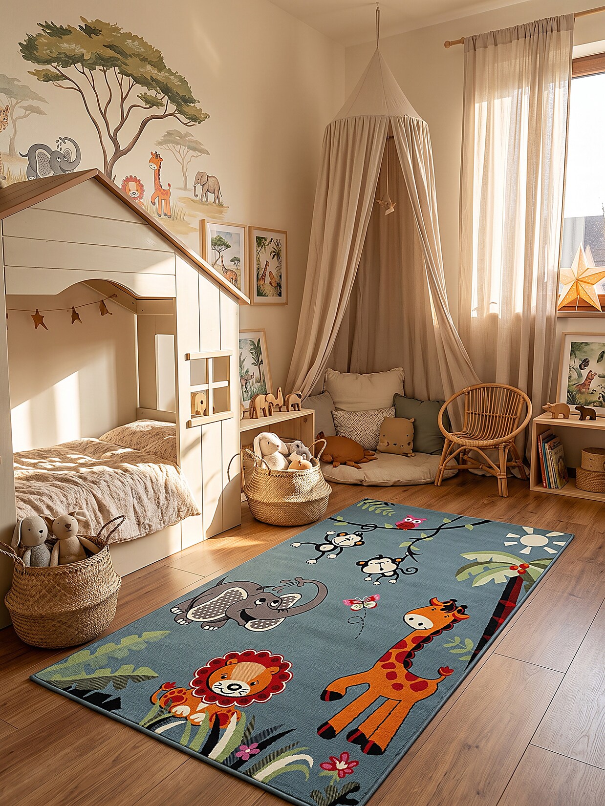 Kinderteppich Pflegeleicht Blau 80x150 cm - CASOLA Kadima Design