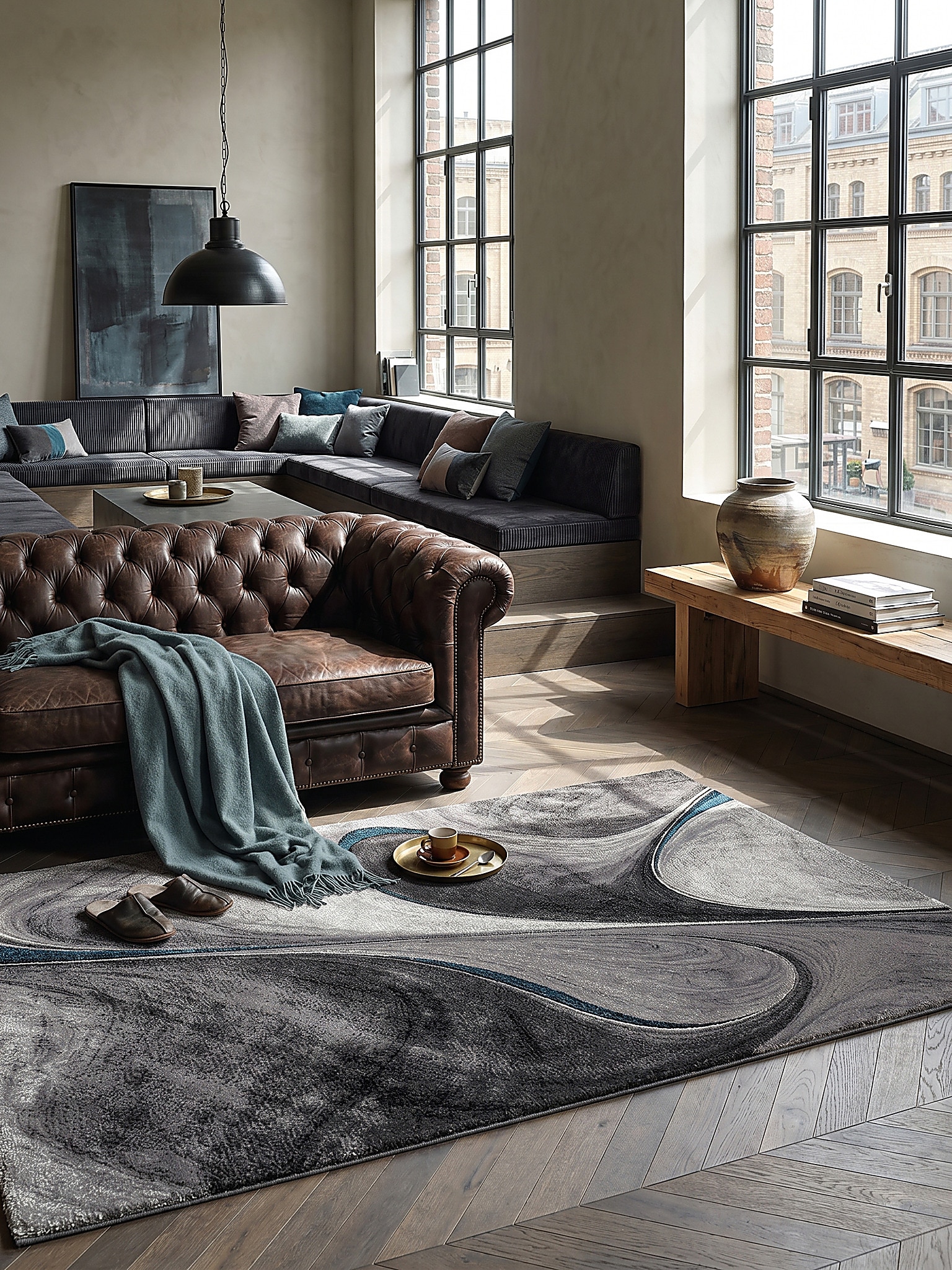 Teppich Polypropylen Grau 200x290 cm - BIENO | Kadima Design - Bild 1