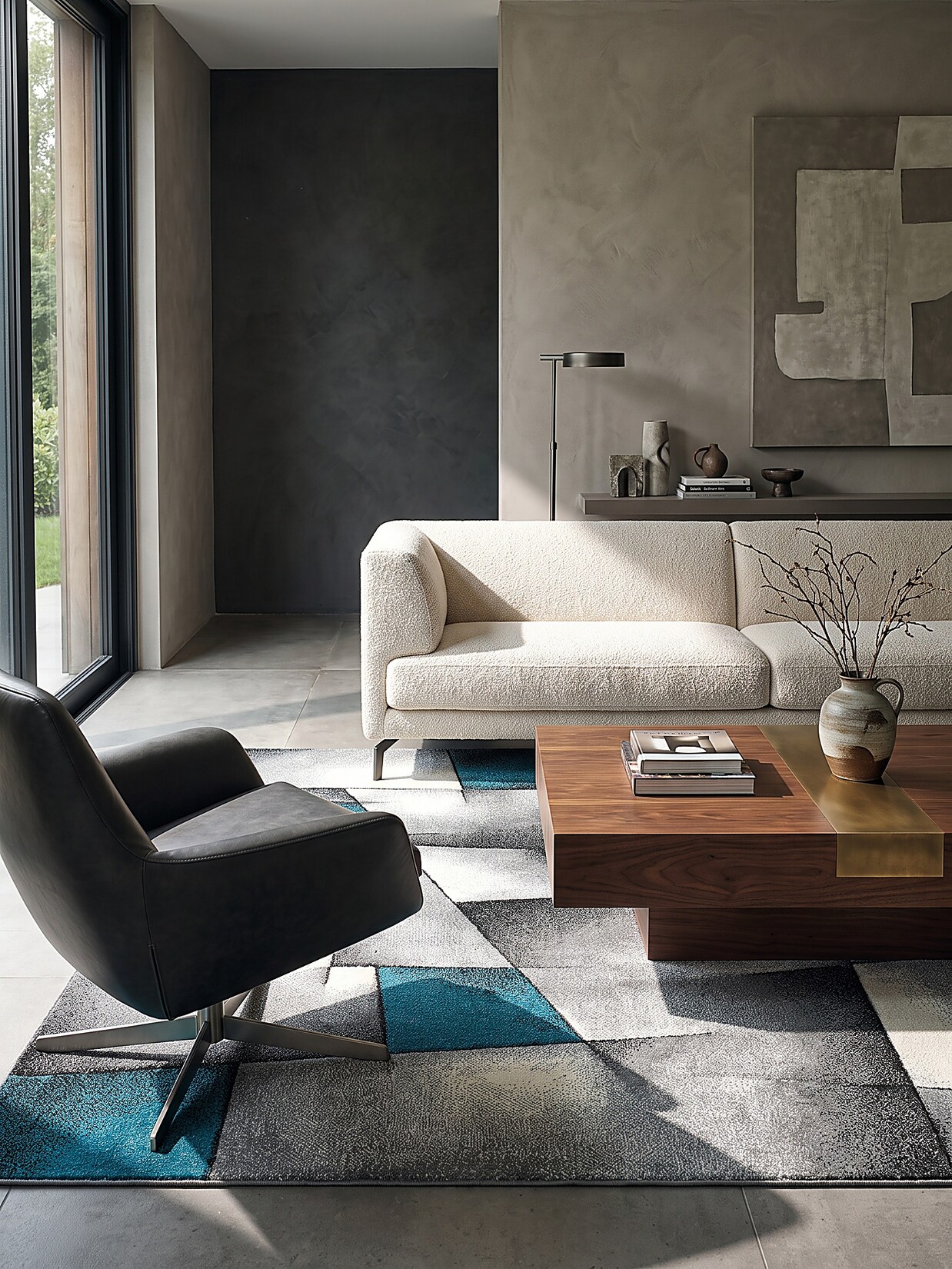 Läufer Polypropylen Türkis 80x300 cm - BIENO Kadima Design