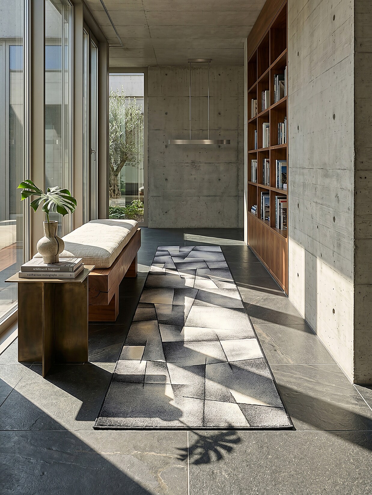 Läufer Polypropylen Anthrazit 80x300 cm - BIENO Kadima Design