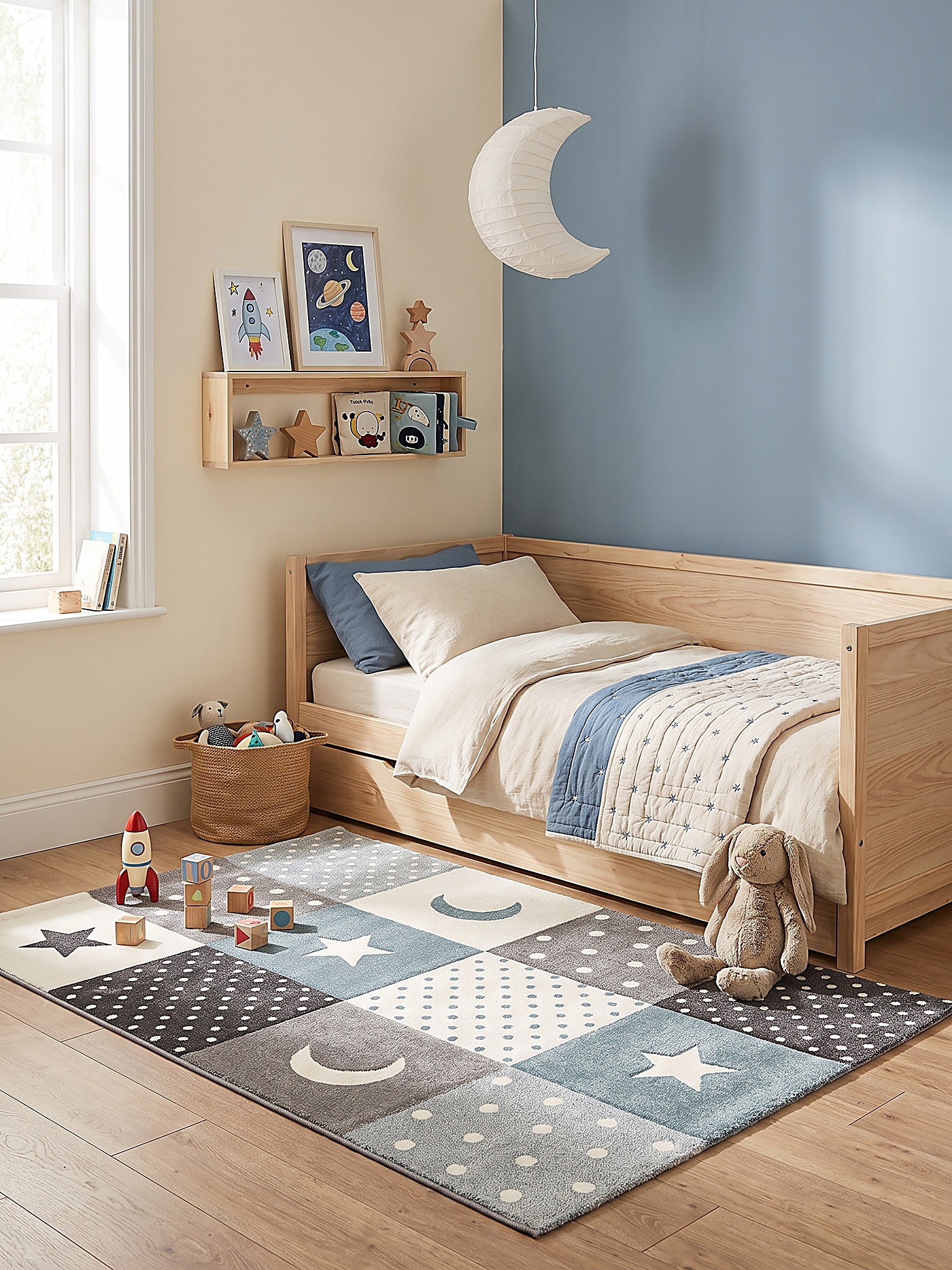 Kinderteppich Pflegeleicht Blau 80x150 cm - IDRO | Kadima Design - Bild 1