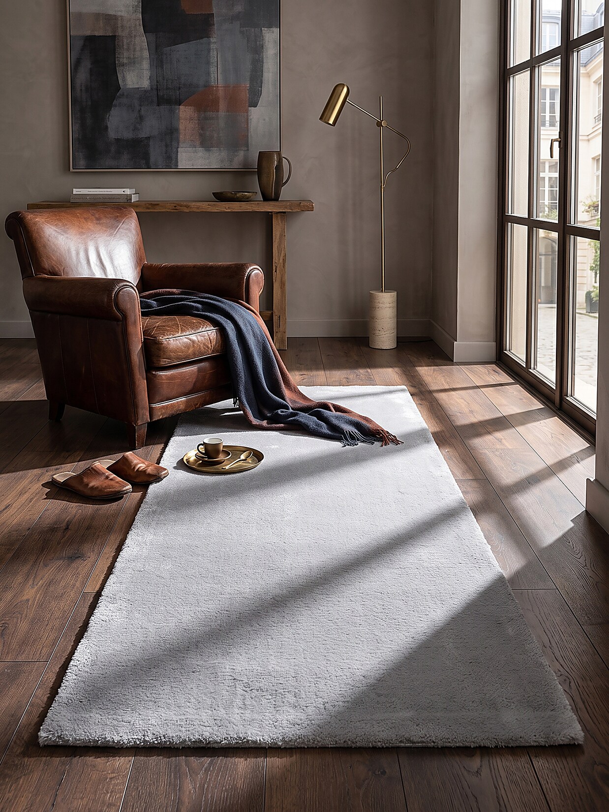 Läufer Antirutsch Grau 80x300 cm - ALDAN Kadima Design