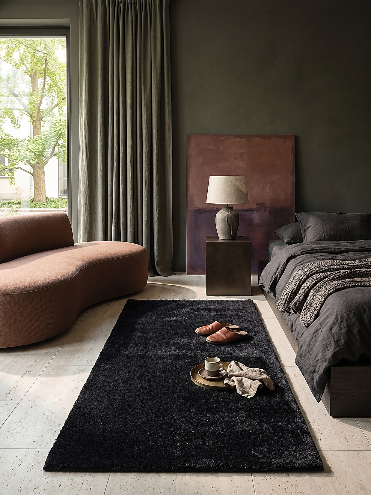 Läufer Antirutsch Schwarz 80x150 cm - ALDAN Kadima Design