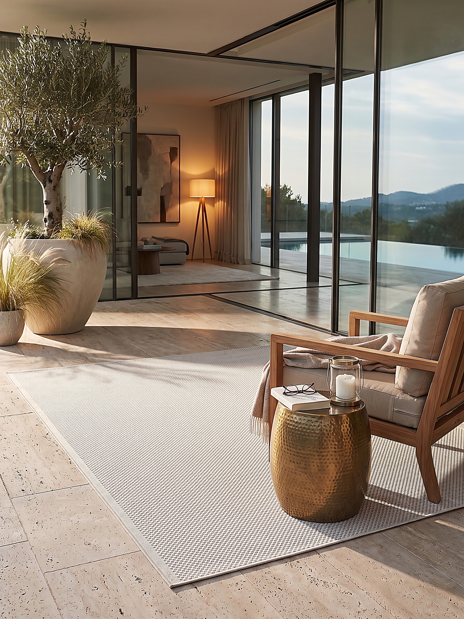 Flachgewebe-Teppich Pflegeleicht Creme 120x170 cm - BORNO | Kadima - Bild 1