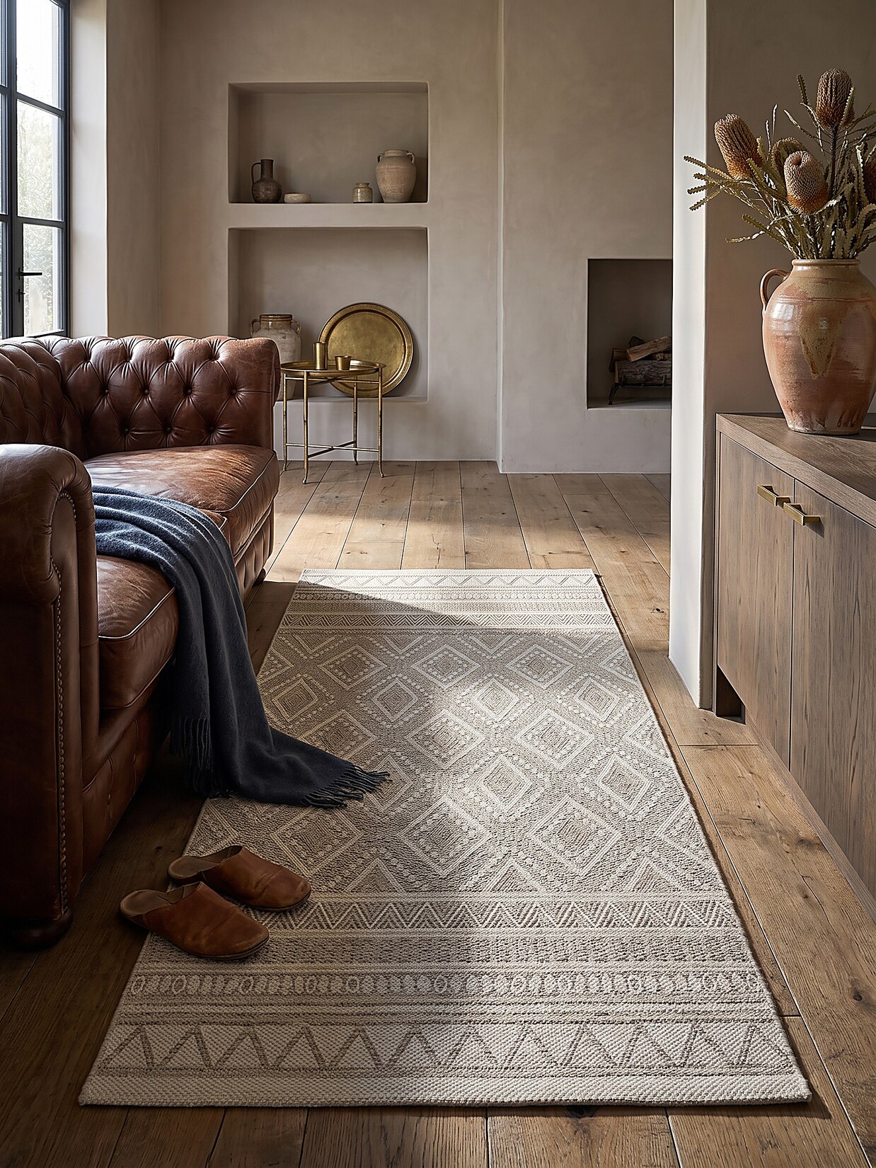 Läufer Pflegeleicht Beige 80x150 cm - ESERA Kadima Design