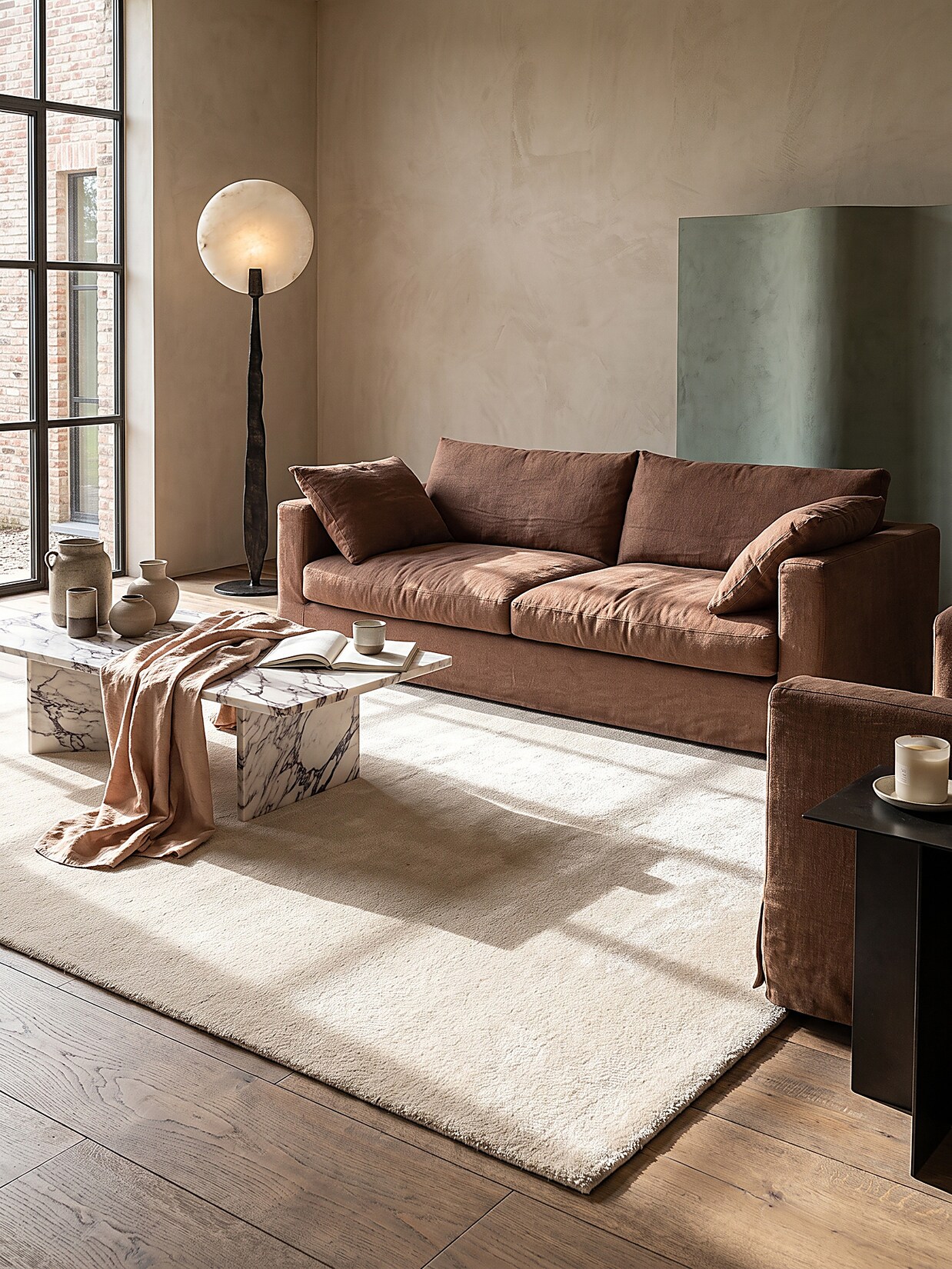 Teppich Antirutsch Beige 240x340 cm - ALDAN Kadima Design