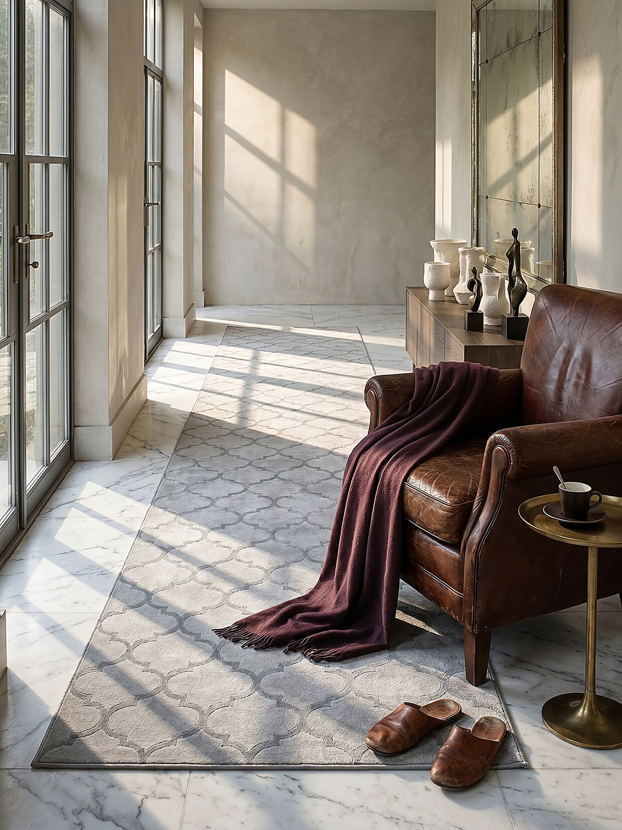 Läufer Polyester Grau 80x300 cm - ERESMA Kadima Design