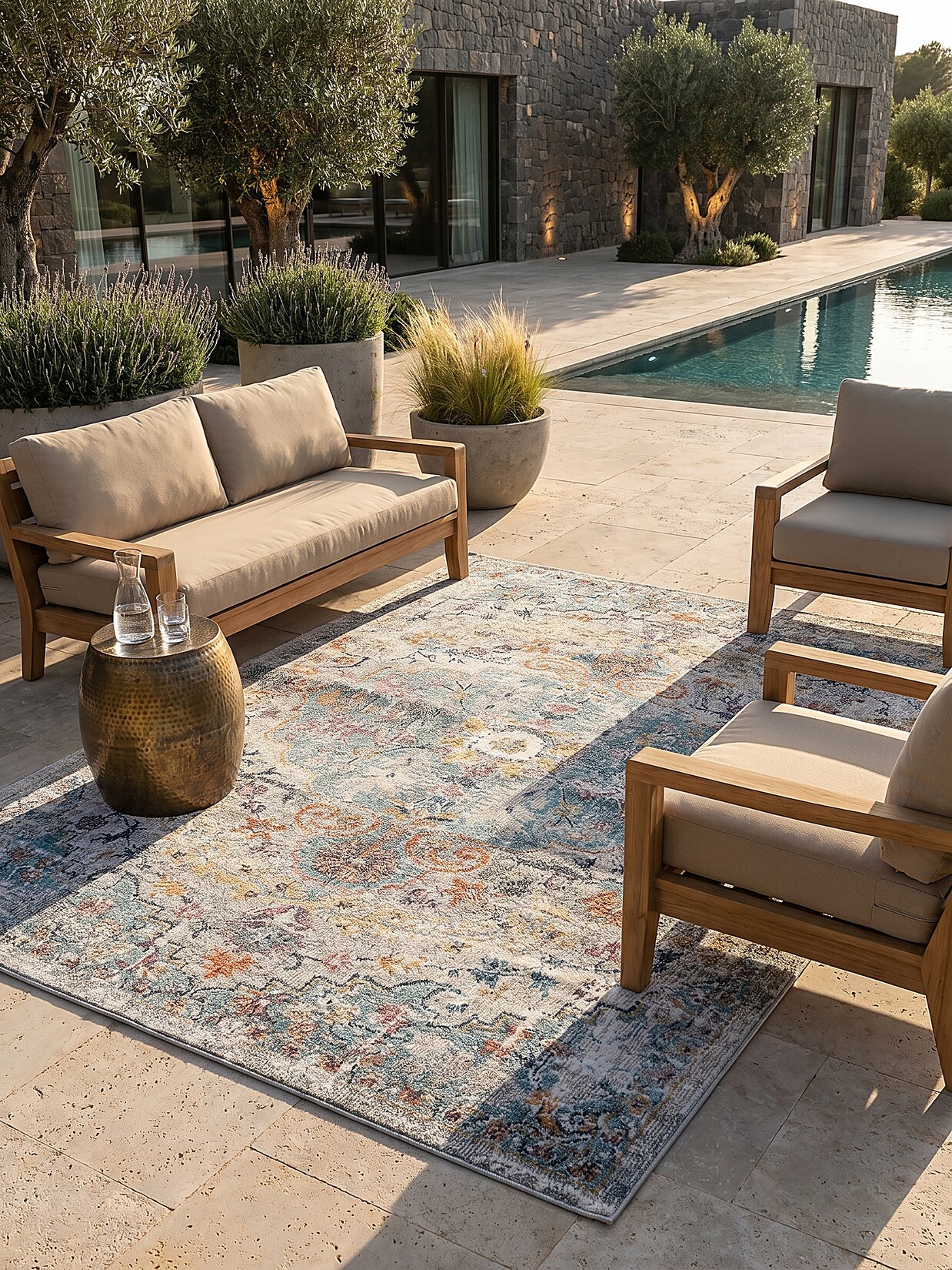 Outdoor-Teppich Wetterfest Mehrfarbig 120x170 cm - LIMMAT Kadima