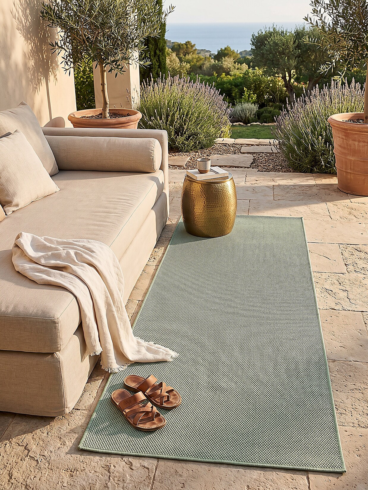 Läufer Pflegeleicht Grün 80x200 cm - BORNO Kadima Design
