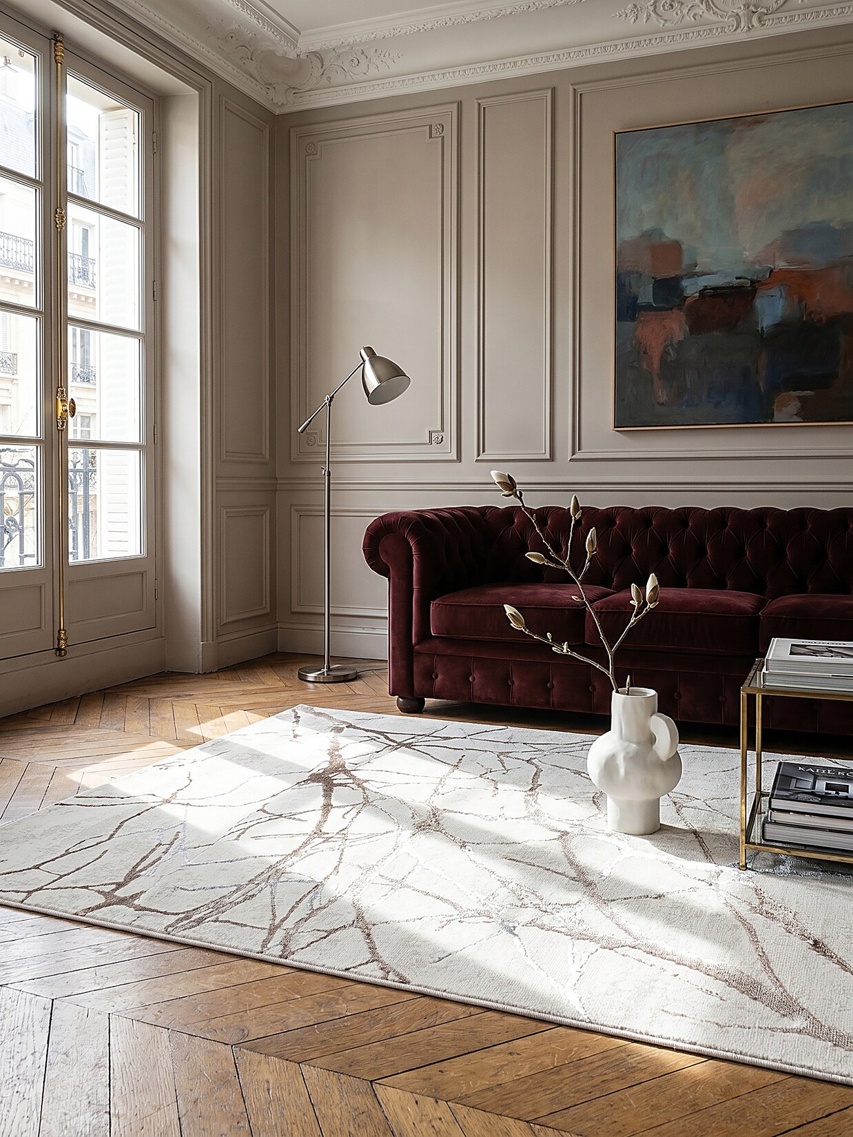 Teppich Polyester Creme 160x230 cm - KAVALA Kadima Design