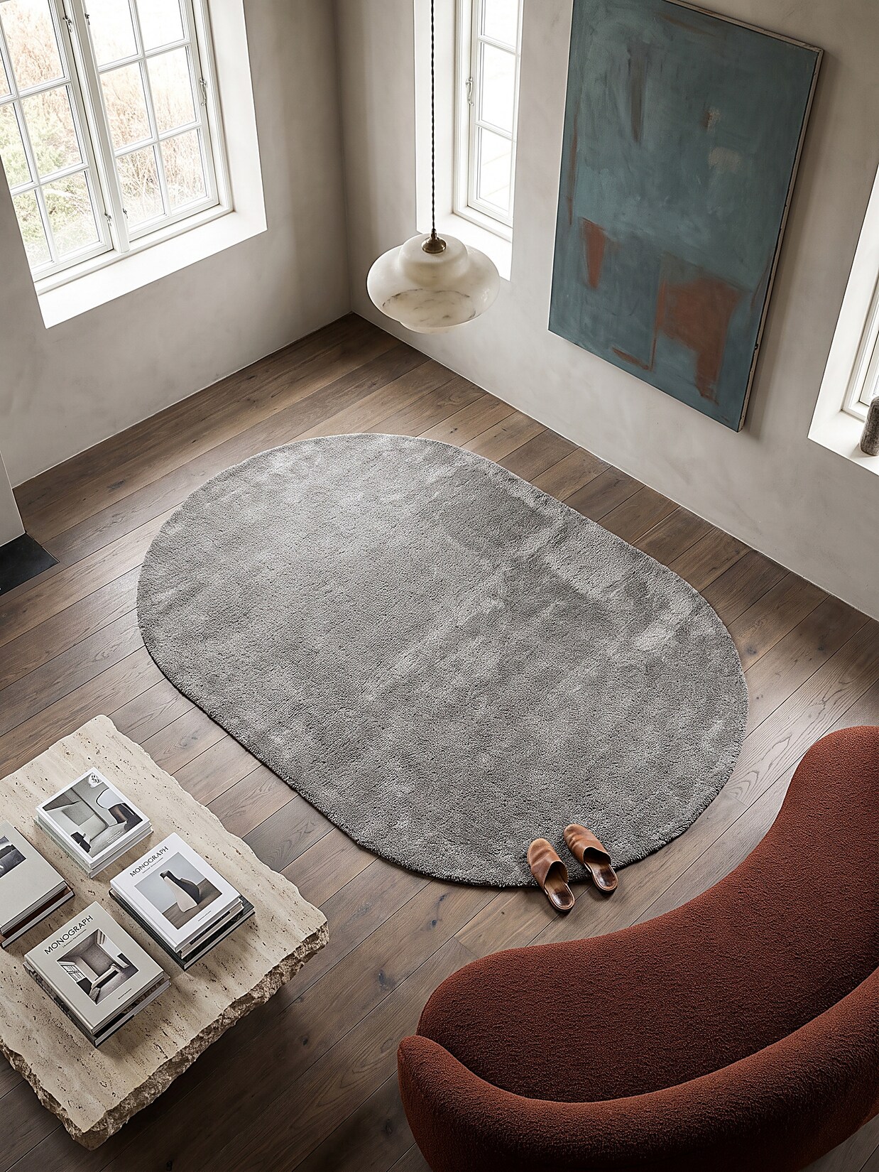 Teppich Antirutsch Grau 140x200 cm - ALDAN Kadima Design