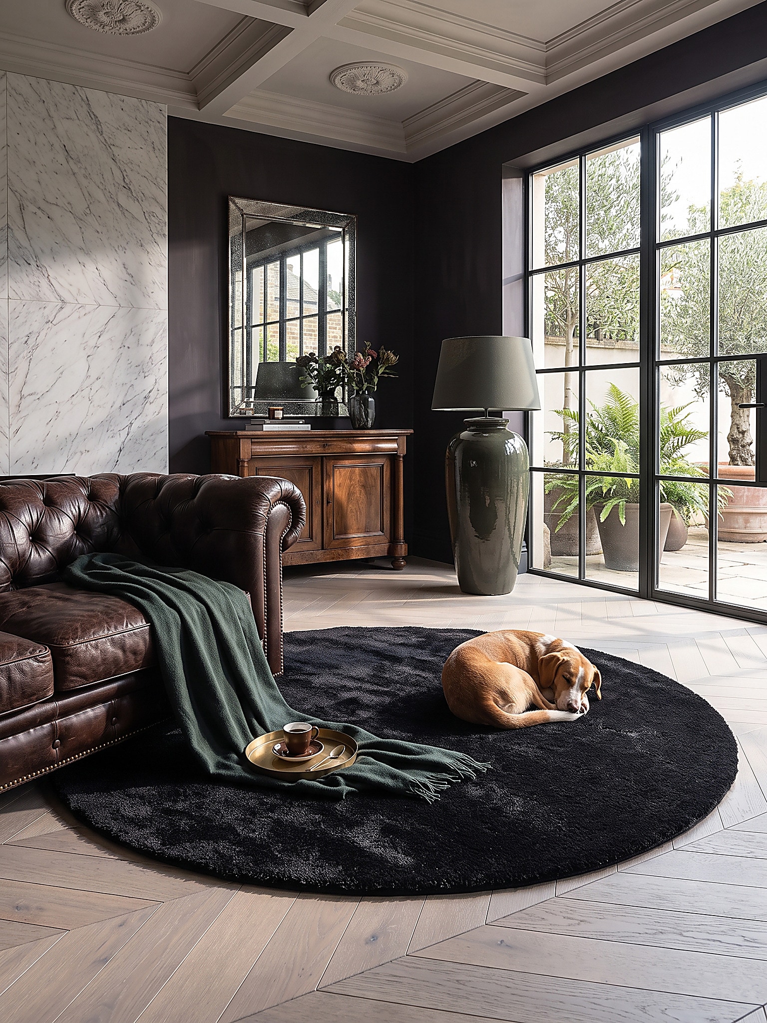 Teppich Antirutsch Schwarz 160x160 cm - ALDAN | Kadima Design - Bild 1