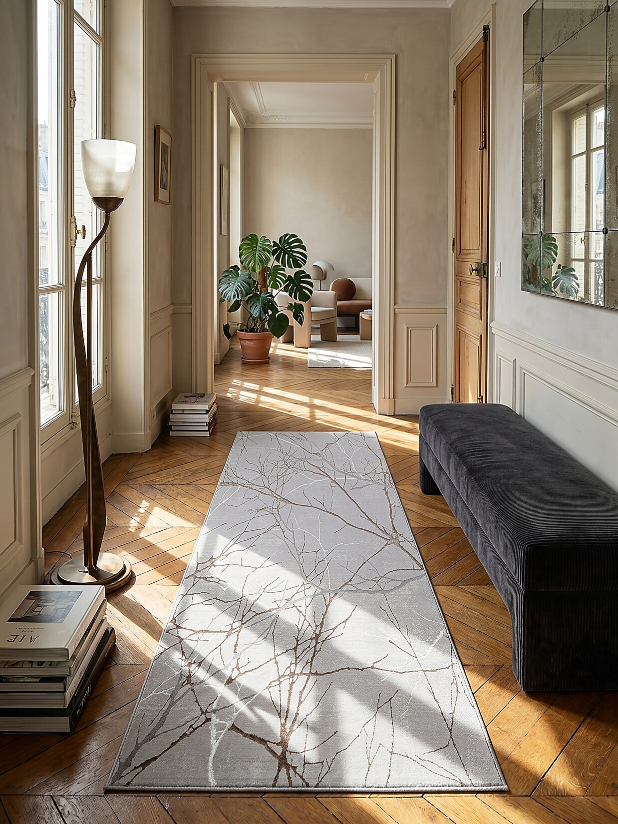 Läufer Polyester Grau 80x150 cm - KAVALA Kadima Design