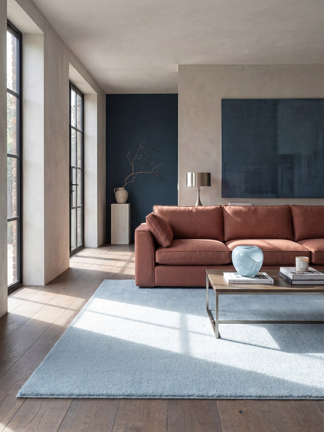 Teppich Antirutsch Blau 200x280 cm - ALDAN Kadima Design