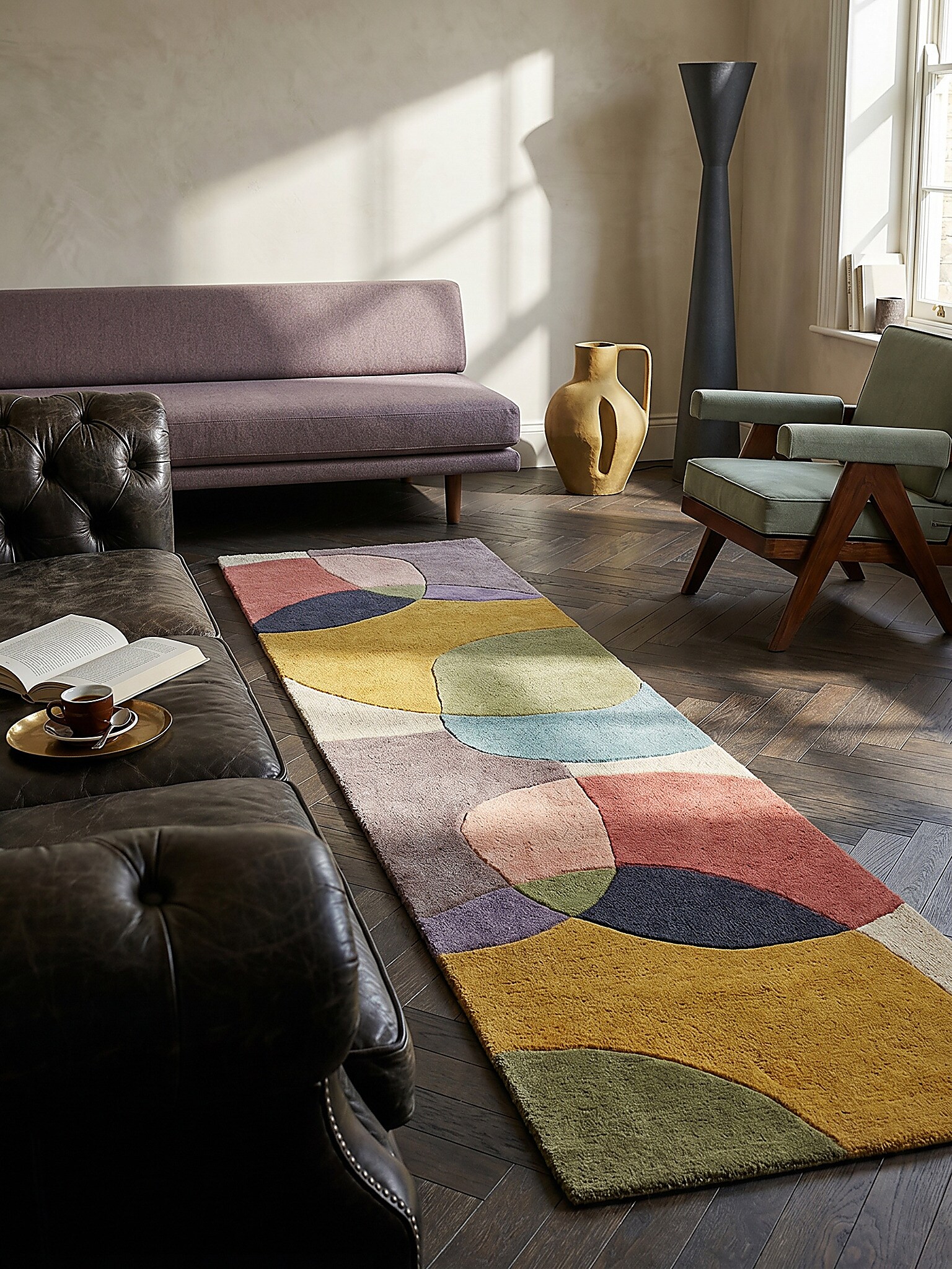 Wollteppich handgeschnitzt Bunt 120 x 170 cm - AIRE | Kadima Design - Bild 1