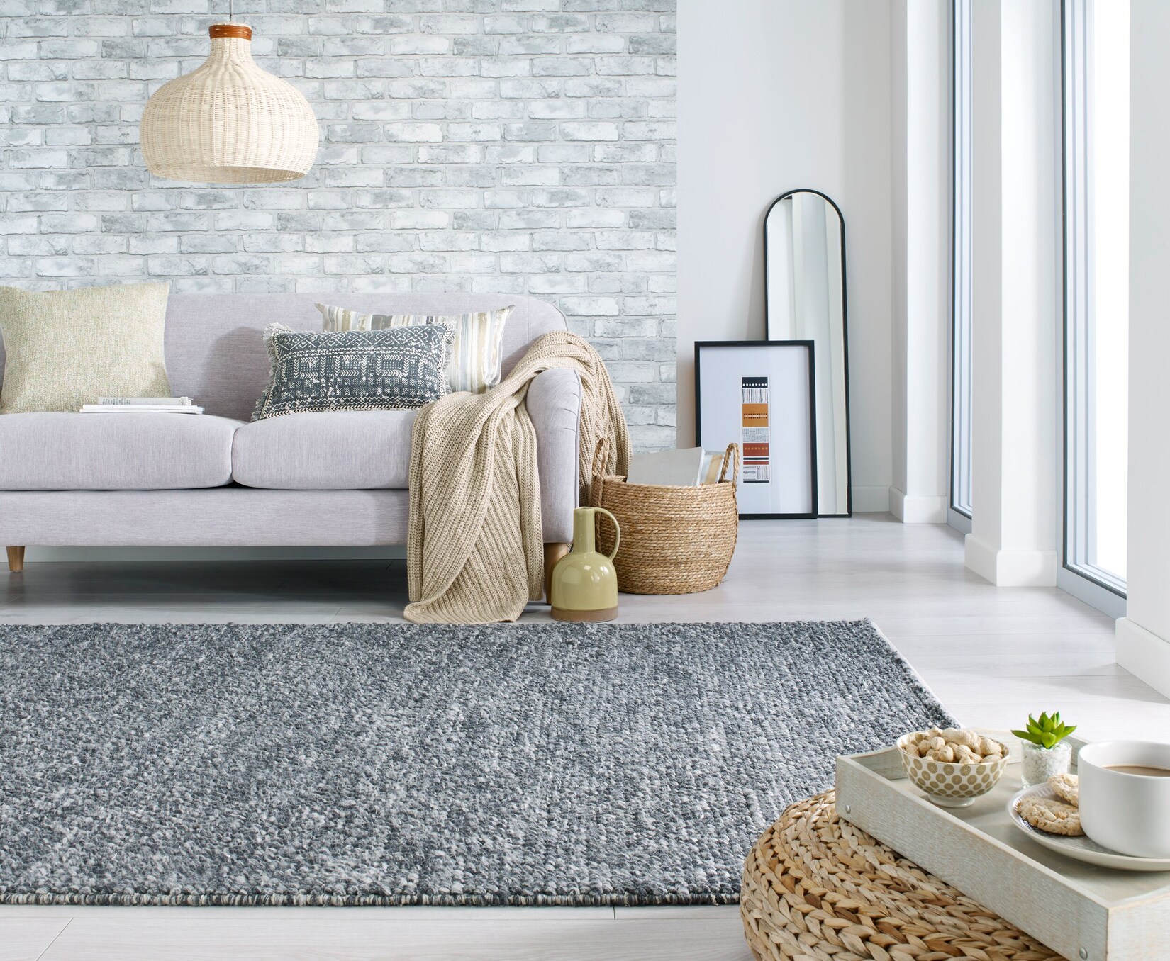 Teppich uni Anthrazit 160 x 230 cm - MEDWAY Kadima Design