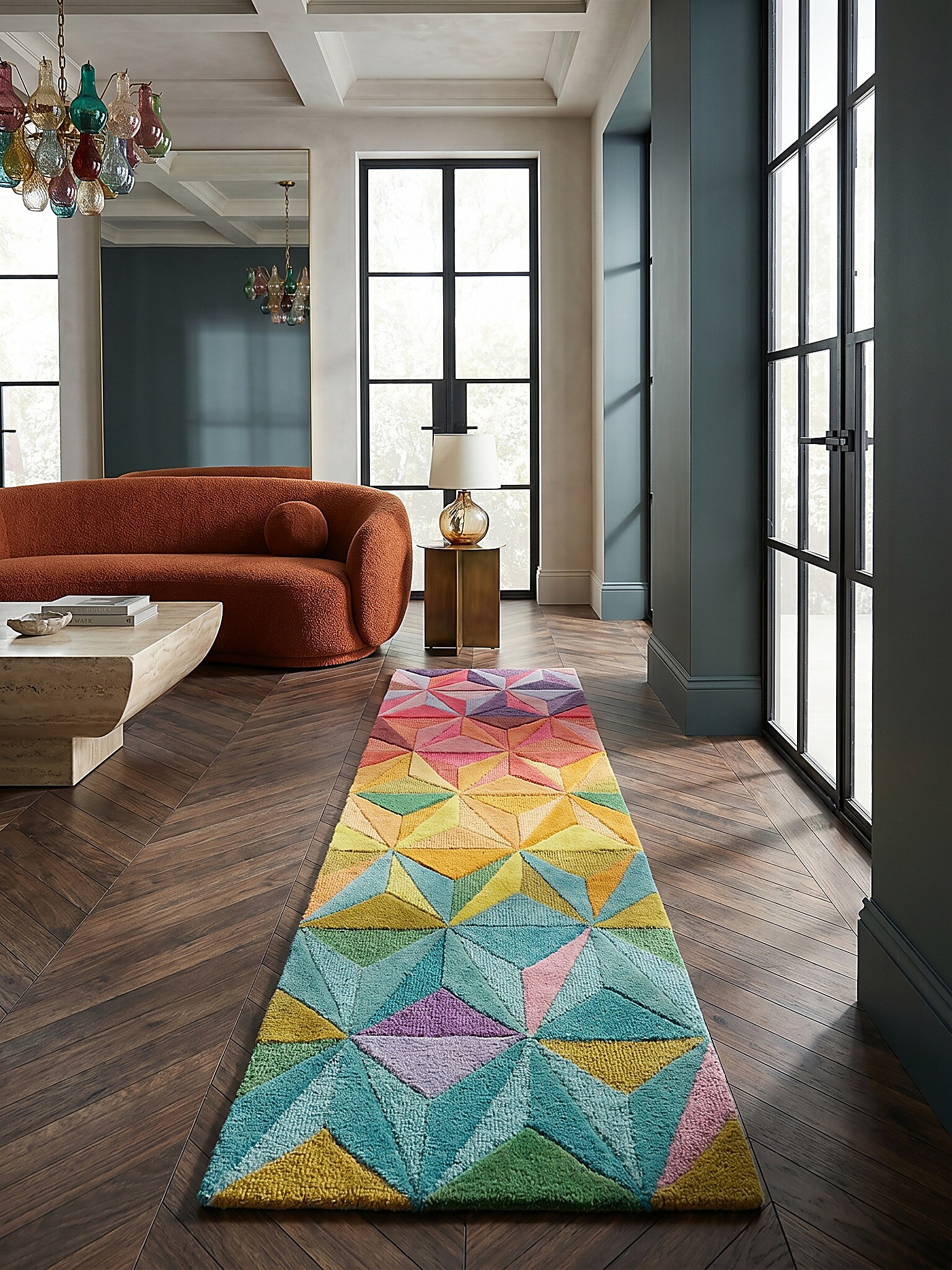 L&auml;ufer geometrisch Bunt 60 x 230 cm - DERWENT | Kadima Design - Bild 1