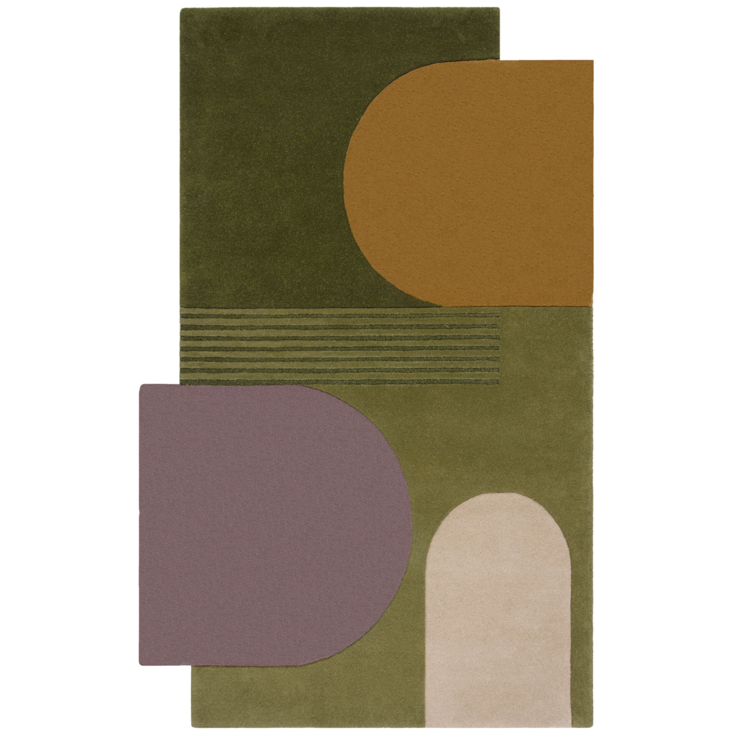 Wollteppich abstrakt Gr&uuml;n-Bunt 120 x 180 cm - HALLEIN | Kadima Design - Bild 1