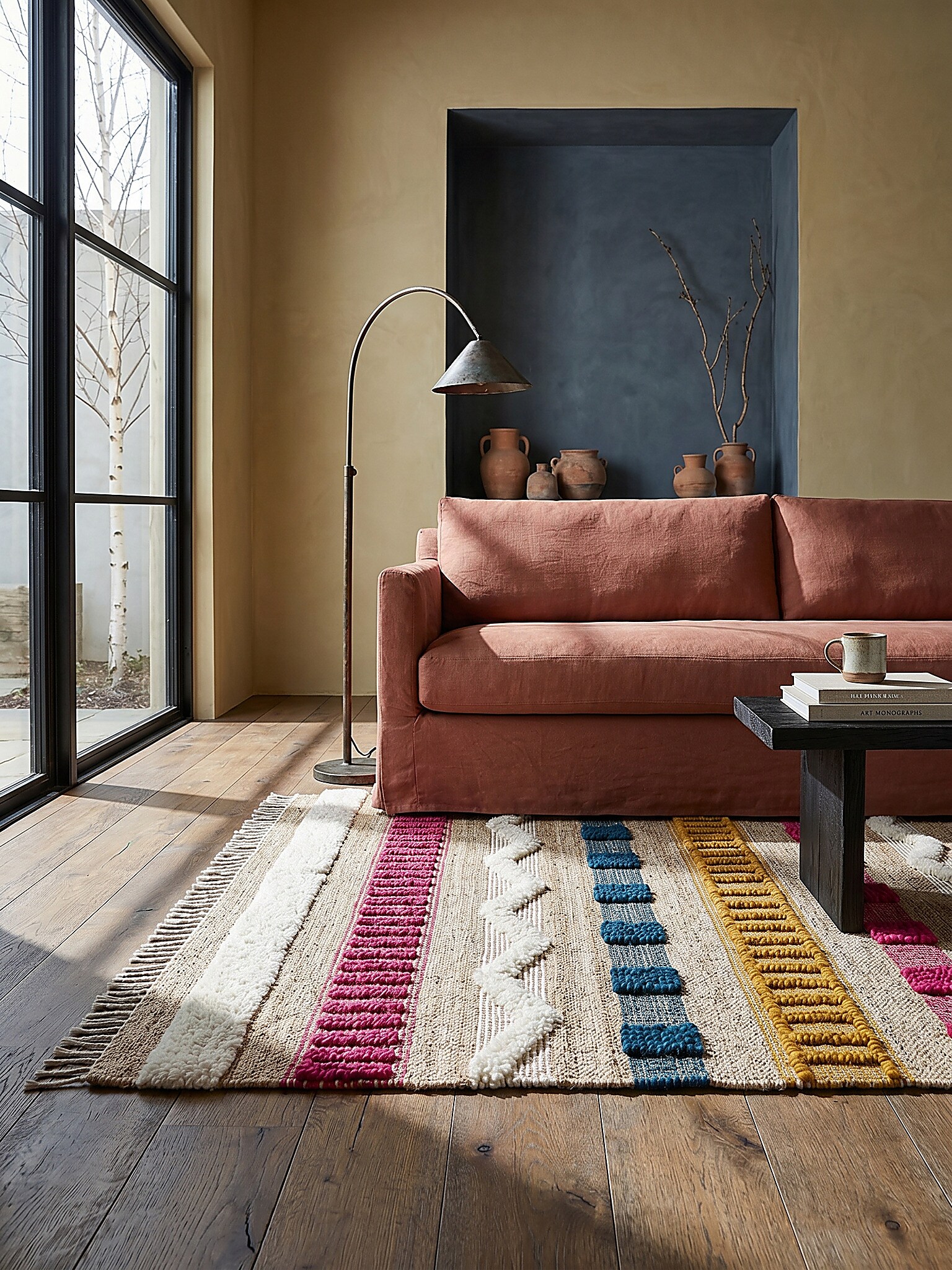 Teppich gestreift Natur-Bunt 120 x 170 cm - WHARFE | Kadima Design - Bild 1