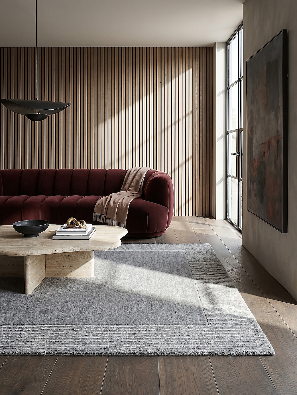 Wollteppich uni Grau meliert 200 x 290 cm - MOLE Kadima Design