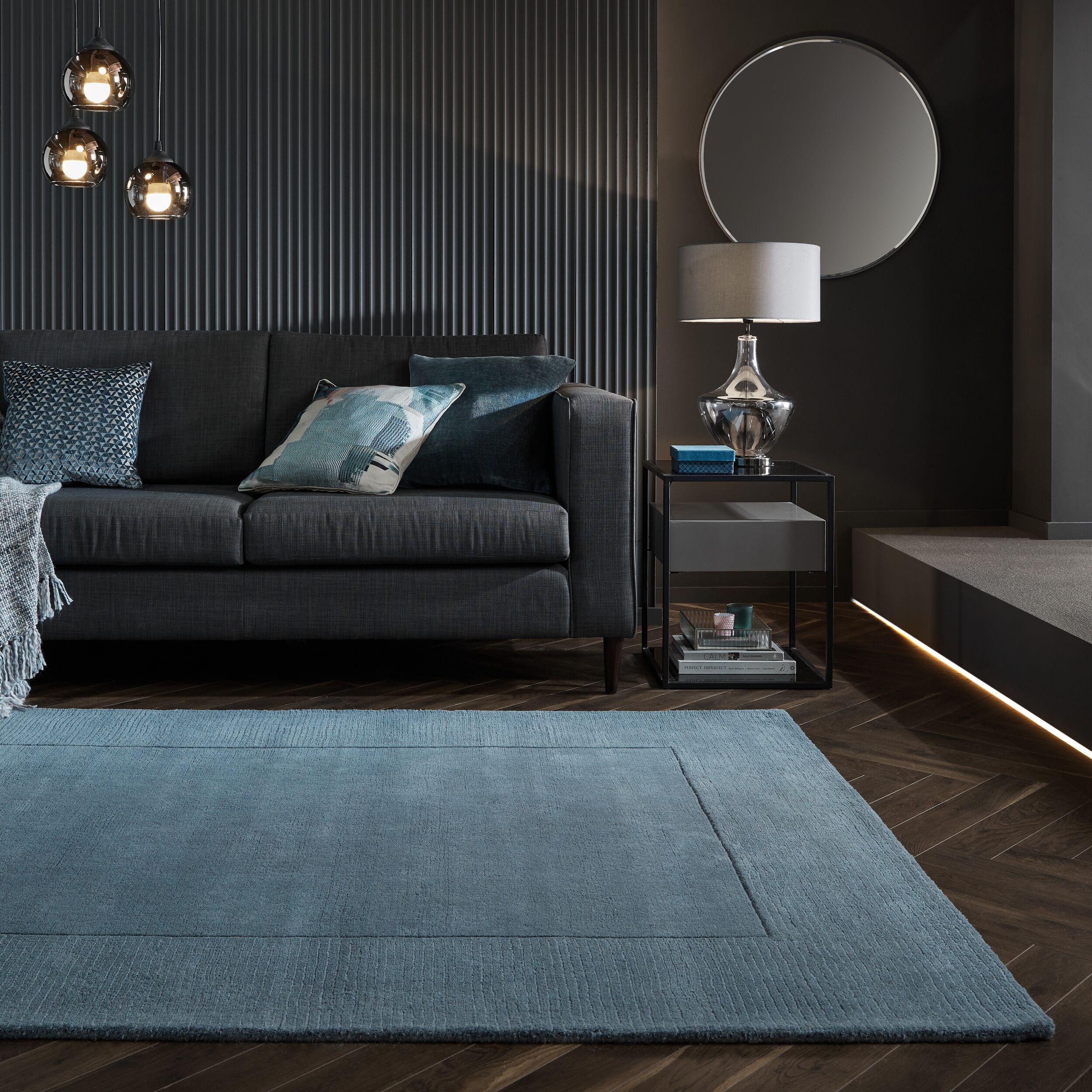 Wollteppich uni Blau 160 x 230 cm - MOLE | Kadima Design - Bild 1