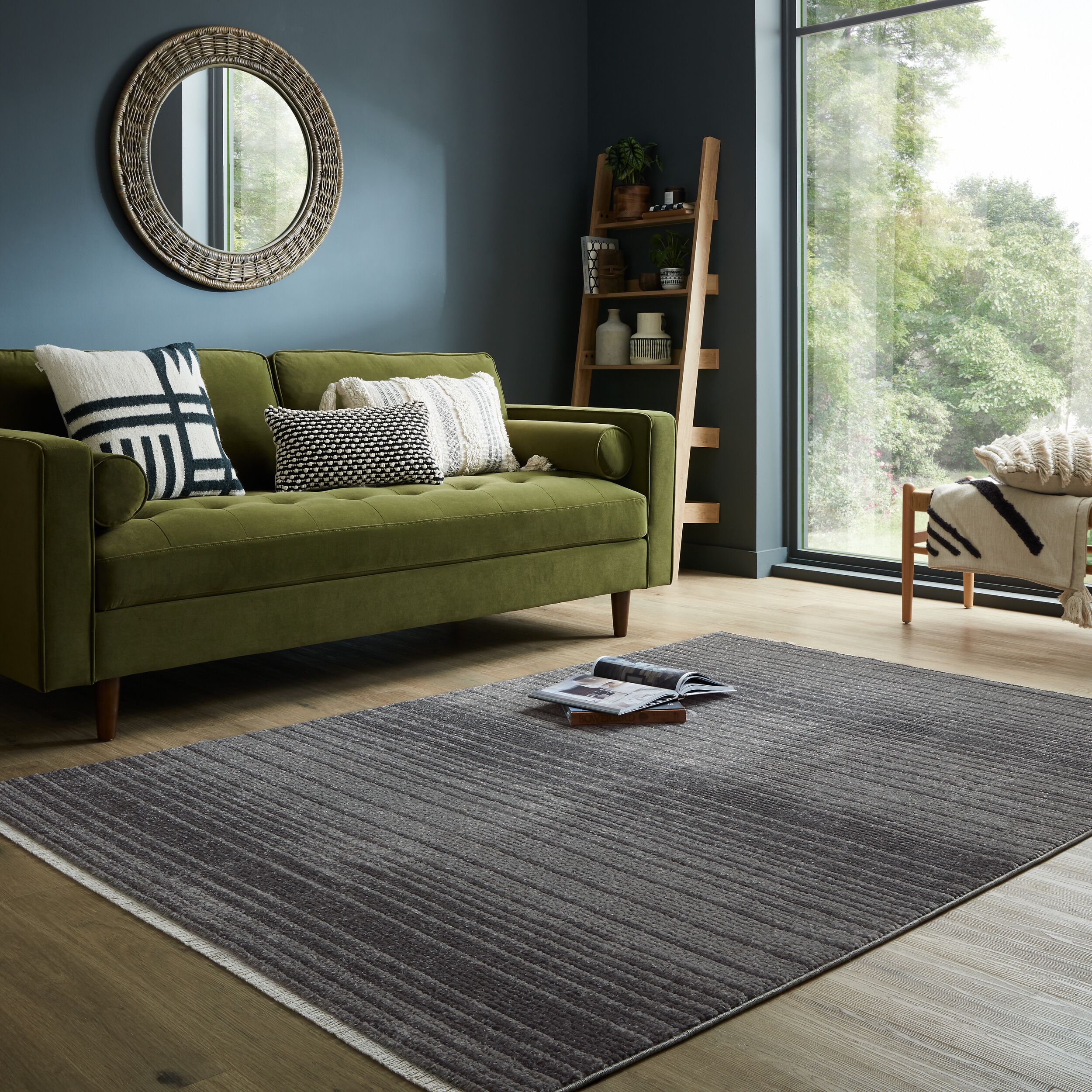 Teppich gestreift Anthrazit 200 x 300 cm - BREDE | Kadima Design - Bild 1