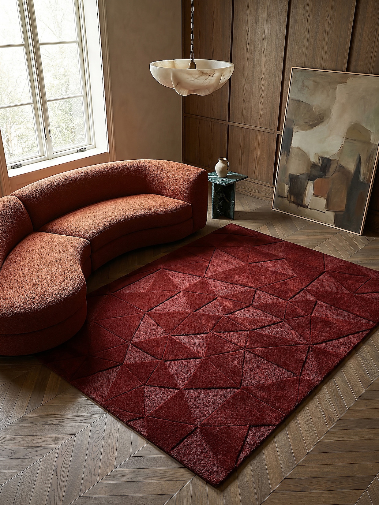 Wollteppich geometrisch Rot 120 x 170 cm - DEBEN Kadima Design
