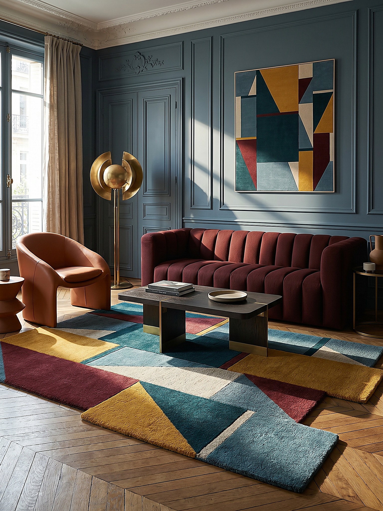 Wollteppich geometrisch Bunt 150 x 240 cm - HALLEIN | Kadima Design - Bild 1