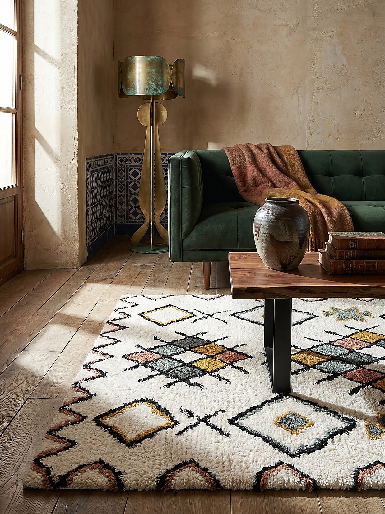 Wollteppich Rauten Bunt 120 x 170 cm - BRUE Kadima Design