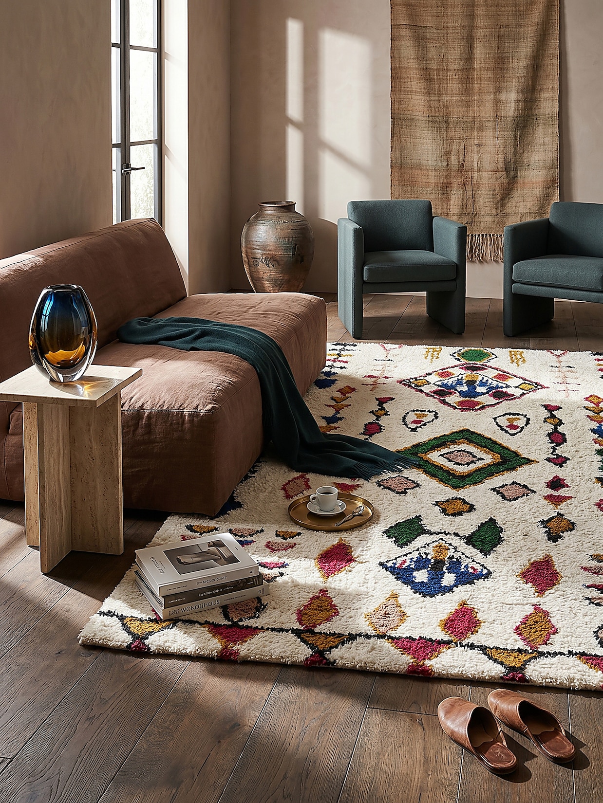 Wollteppich Berber Bunt 160 x 230 cm - BRUE Kadima Design