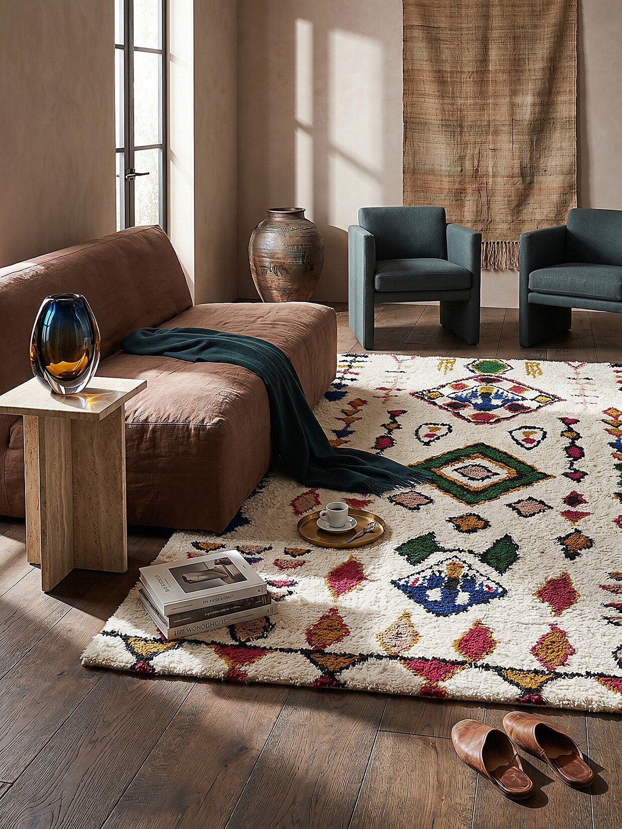 Wollteppich Berber Bunt 200 x 290 cm - BRUE Kadima Design