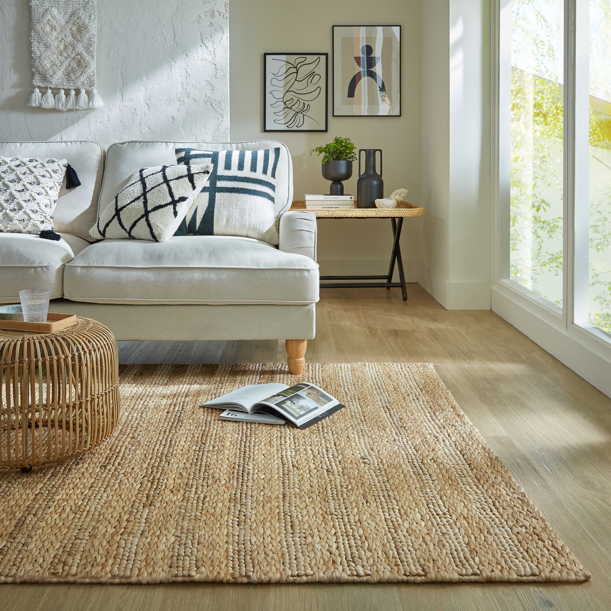 Teppich handgewebt Natur 200 x 290 cm - CHASE | Kadima Design - Bild 1