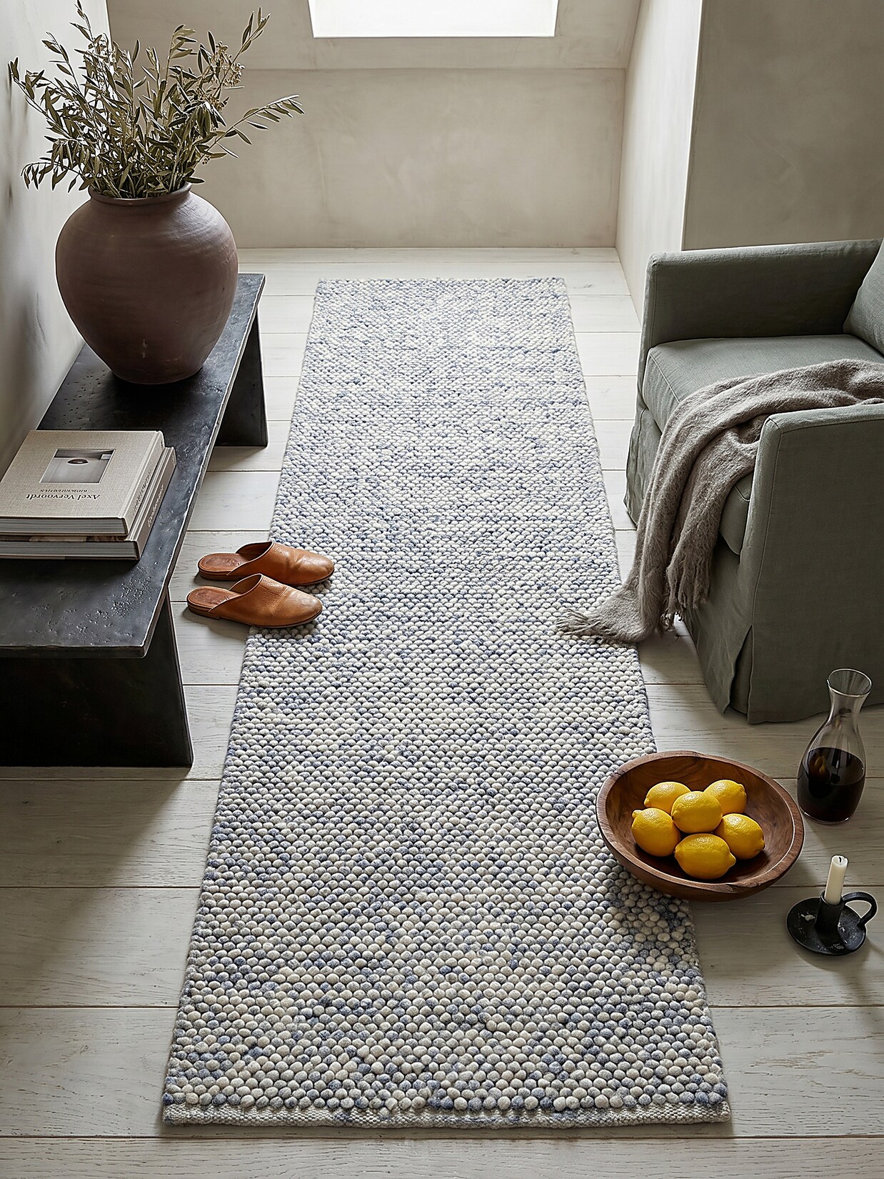 Läufer uni Hellblau 60 x 230 cm - MEDWAY Kadima Design
