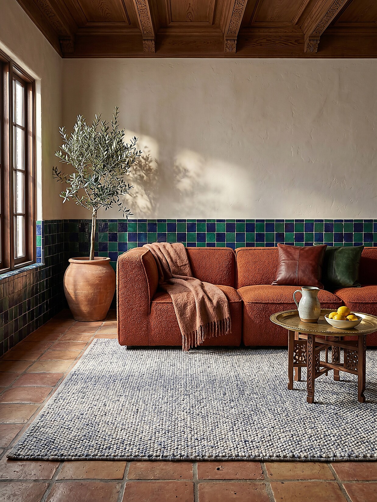 Teppich uni Hellblau 160 x 230 cm - MEDWAY Kadima Design