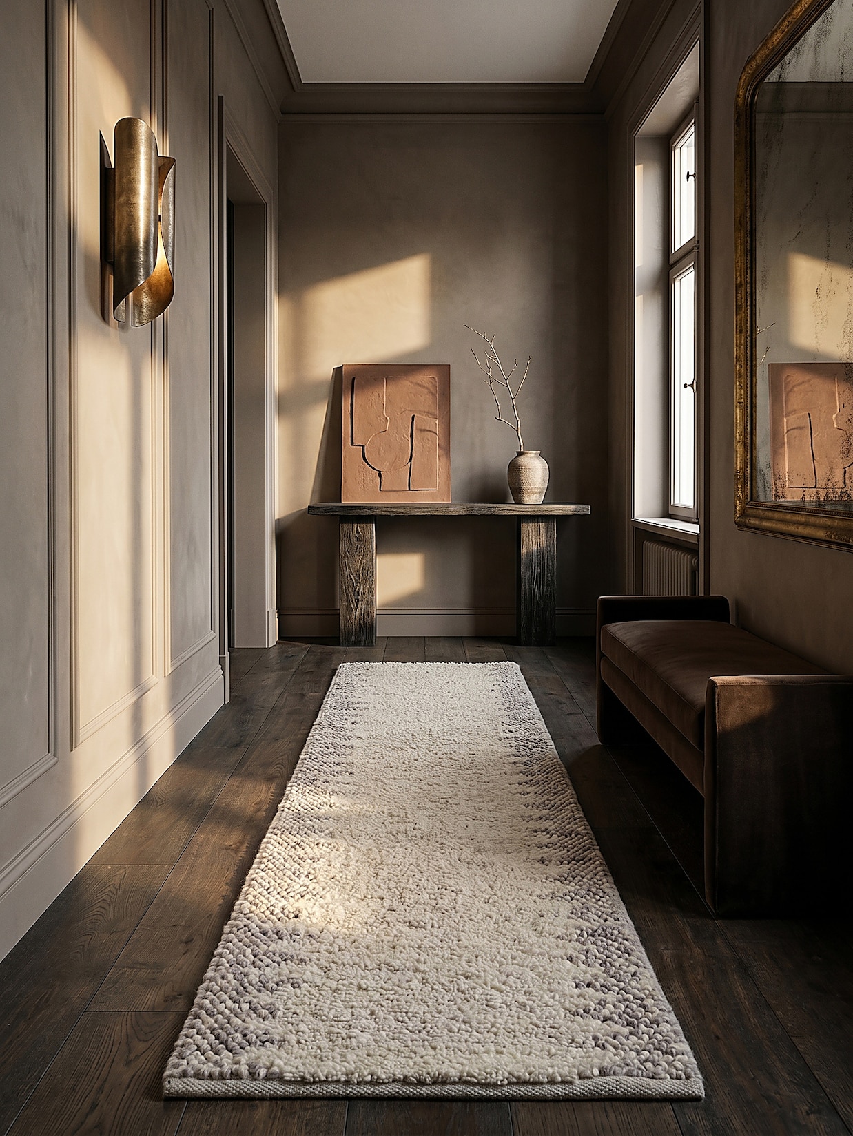 Läufer Bordüre Beige 60 x 230 cm - MEDWAY Kadima Design